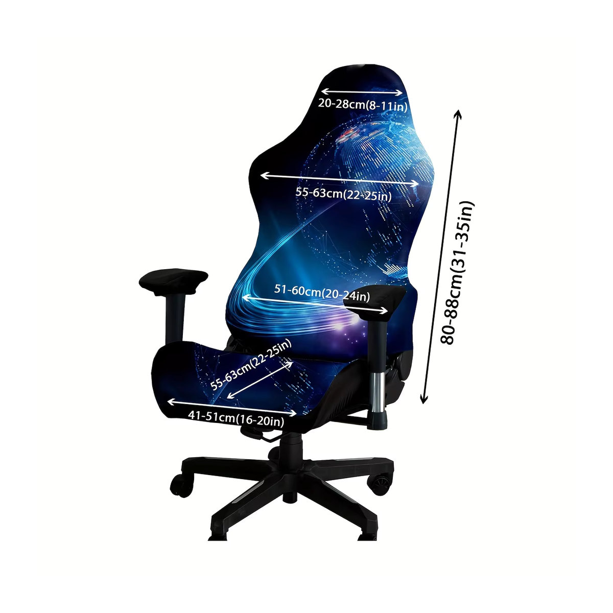 4-teiliges elastisches Stuhlbezug-Set Planet-Code Design von Elysian Beddings Store für Büro- und Gaming-Stühle, mehrfarbig und waschbar - Bild 1