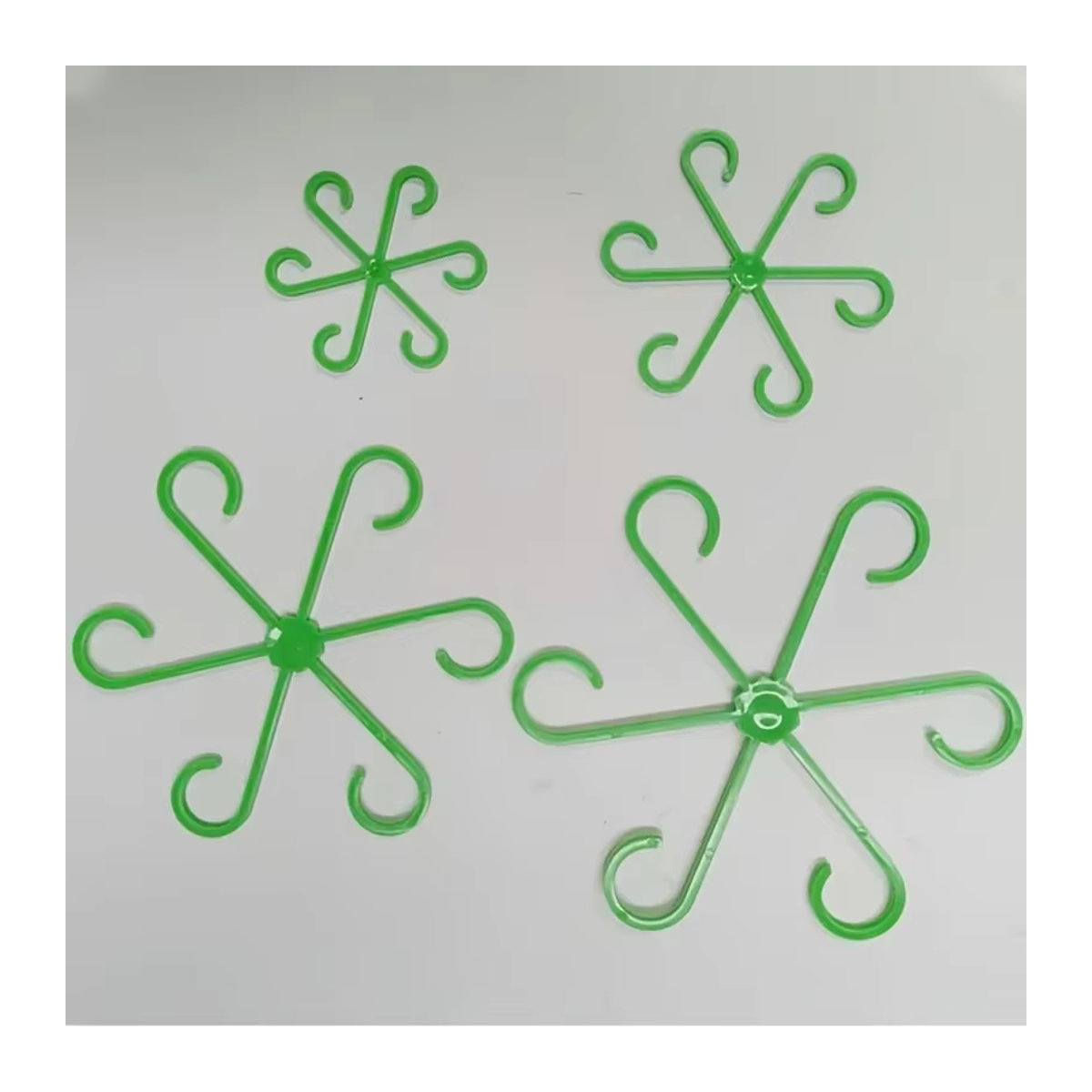 4 transparente grüne Pflanzenstützklammern aus Kunststoff als verstellbarer Ranken-Kletterrahmen zur Befestigung und für aufrechtes Pflanzenwachstum - Bild 4