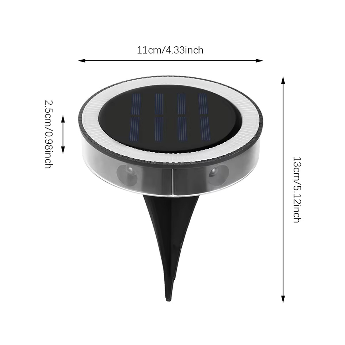 4er-Pack SHENZHITECH Solar-Nachtlicht Schwarz, wasserdichte LED-Außenlampe für Garten und Balkon mit 360 Grad Beleuchtung - Bild 2