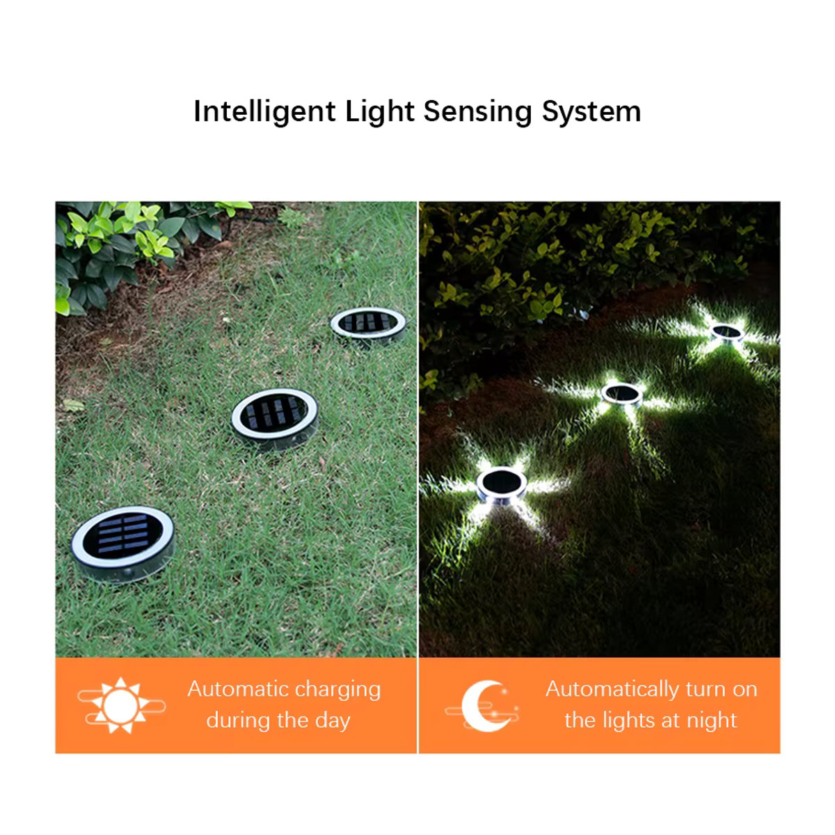 4er-Pack SHENZHITECH Solar-Nachtlicht Schwarz, wasserdichte LED-Außenlampe für Garten und Balkon mit 360 Grad Beleuchtung - Bild 4