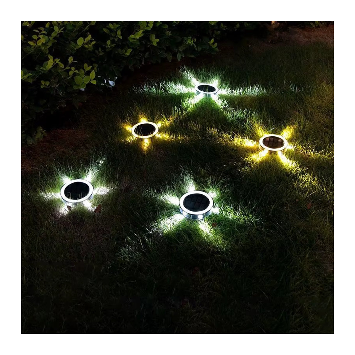 4er-Pack SHENZHITECH Solar-Nachtlicht Schwarz, wasserdichte LED-Außenlampe für Garten und Balkon mit 360 Grad Beleuchtung - Bild 5