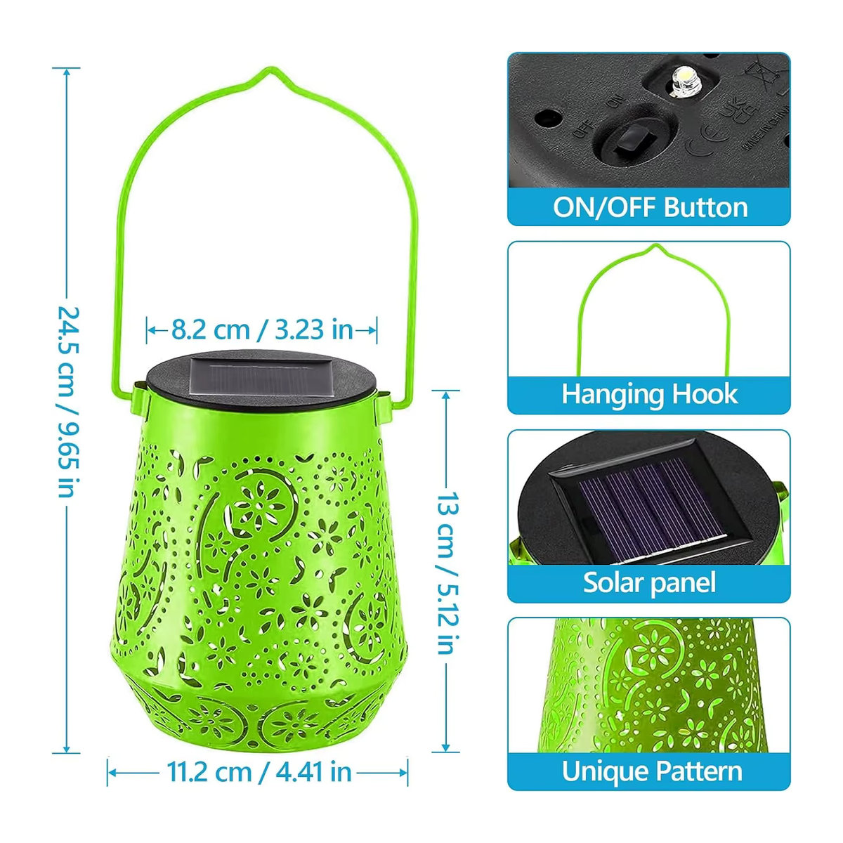 4er Pack Solar Laternen für den Garten mit LED und wasserdichtem Design in Bunt - Bild 3