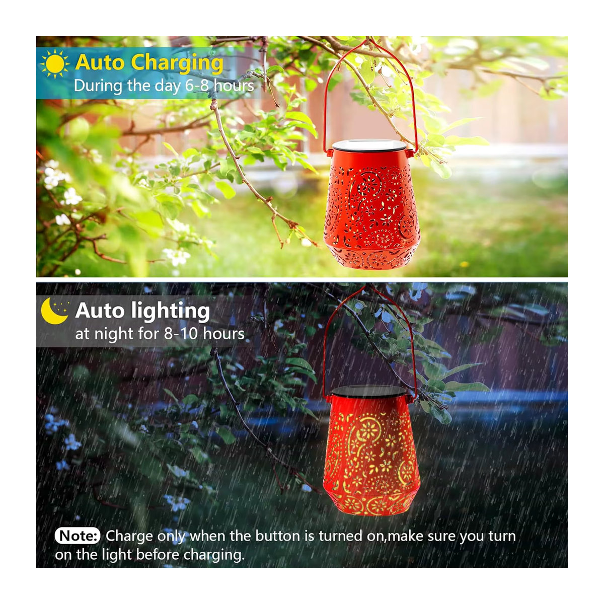 4er Pack Solar Laternen für den Garten mit LED und wasserdichtem Design in Bunt - Bild 5