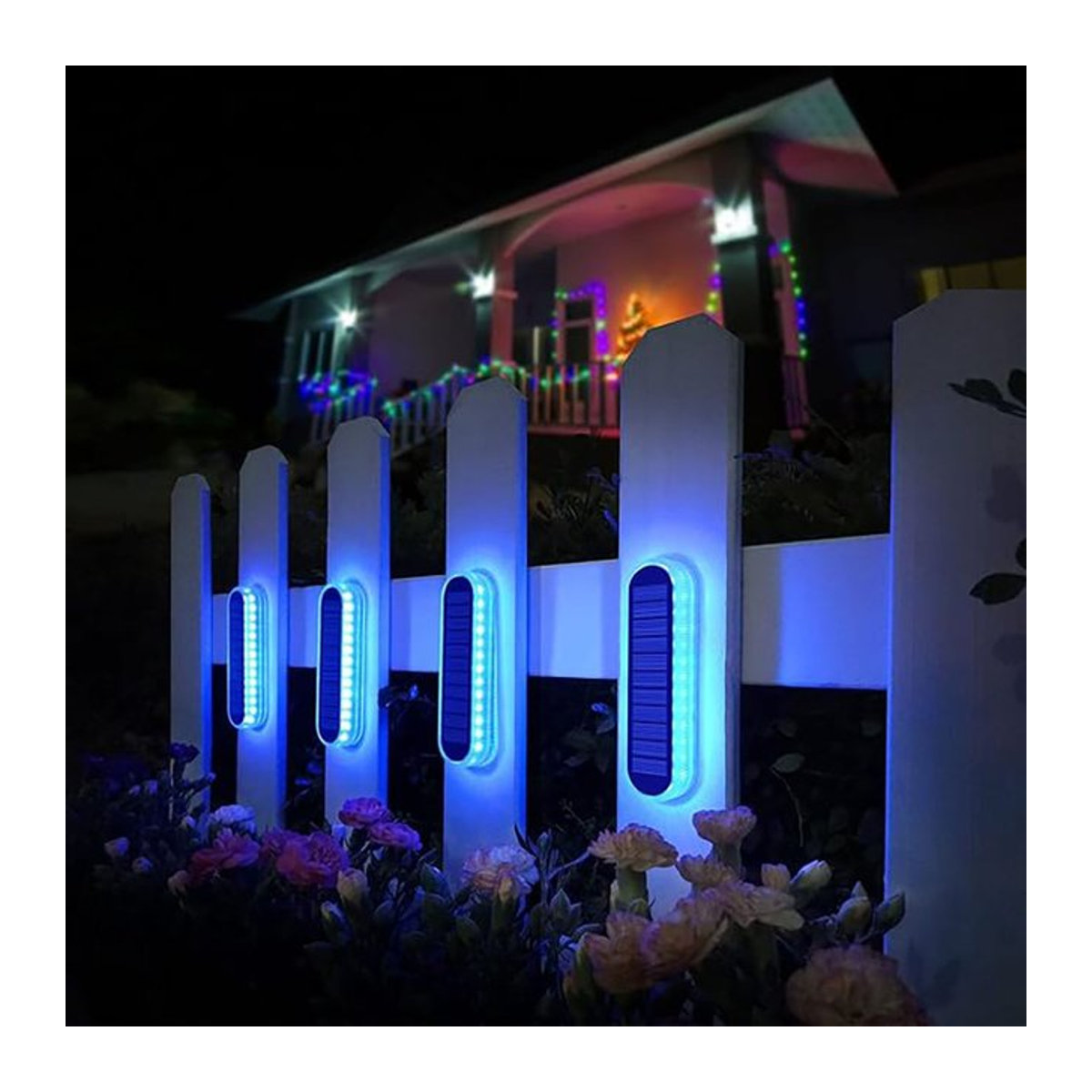 4er-Pack Yilaie Solar-LED-Decklampen in Silber, wasserdichte IP68 Treppenleuchten mit minimalistischem Design für Garten und Außenbereich - Bild 1