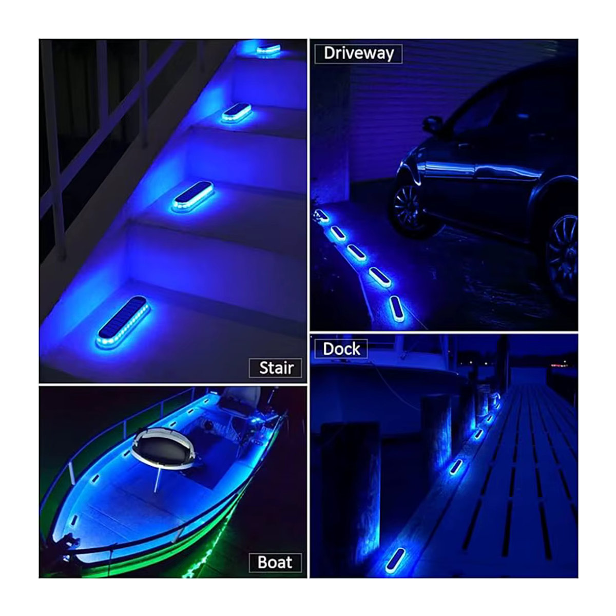 4er-Pack Yilaie Solar-LED-Decklampen in Silber, wasserdichte IP68 Treppenleuchten mit minimalistischem Design für Garten und Außenbereich - Bild 5