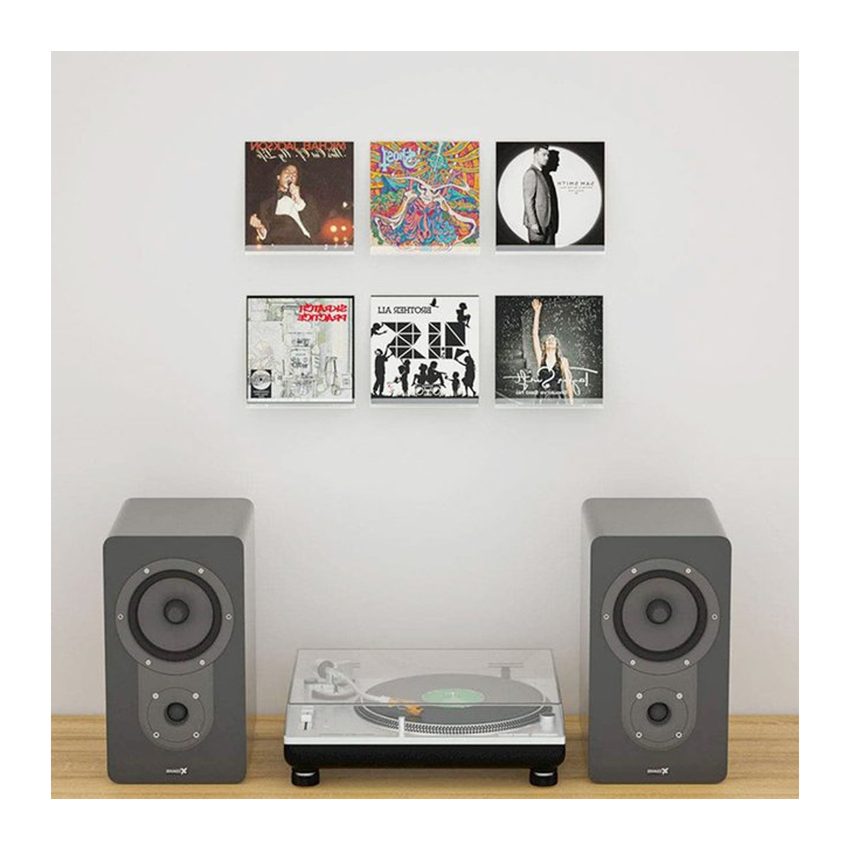4er-Set Acryl Wandregal transparent für DVD, CD und Schallplatten zur Wandmontage - Bild 1