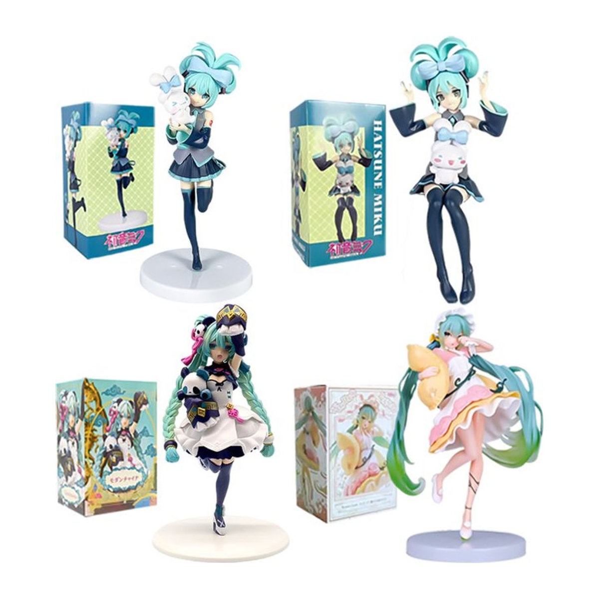 4er-Set Bandai Hatsune Miku Anime Figuren aus Kunststoff, mehrfarbig, Höhe: 14-21 cm - Bild 1