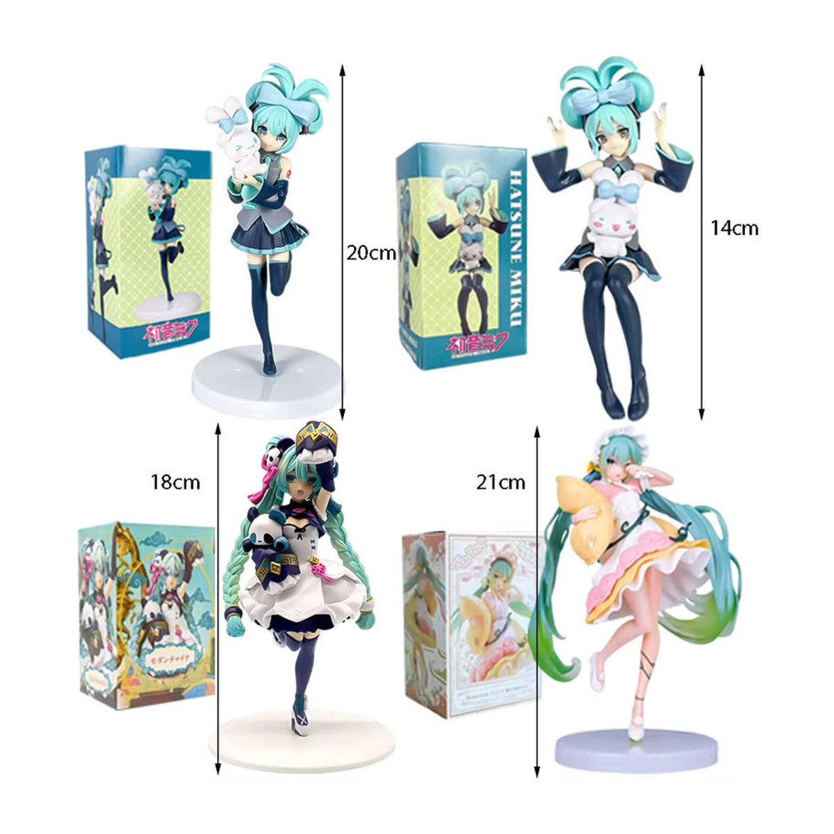 4er-Set Bandai Hatsune Miku Anime Figuren aus Kunststoff, mehrfarbig, Höhe: 14-21 cm - Bild 3