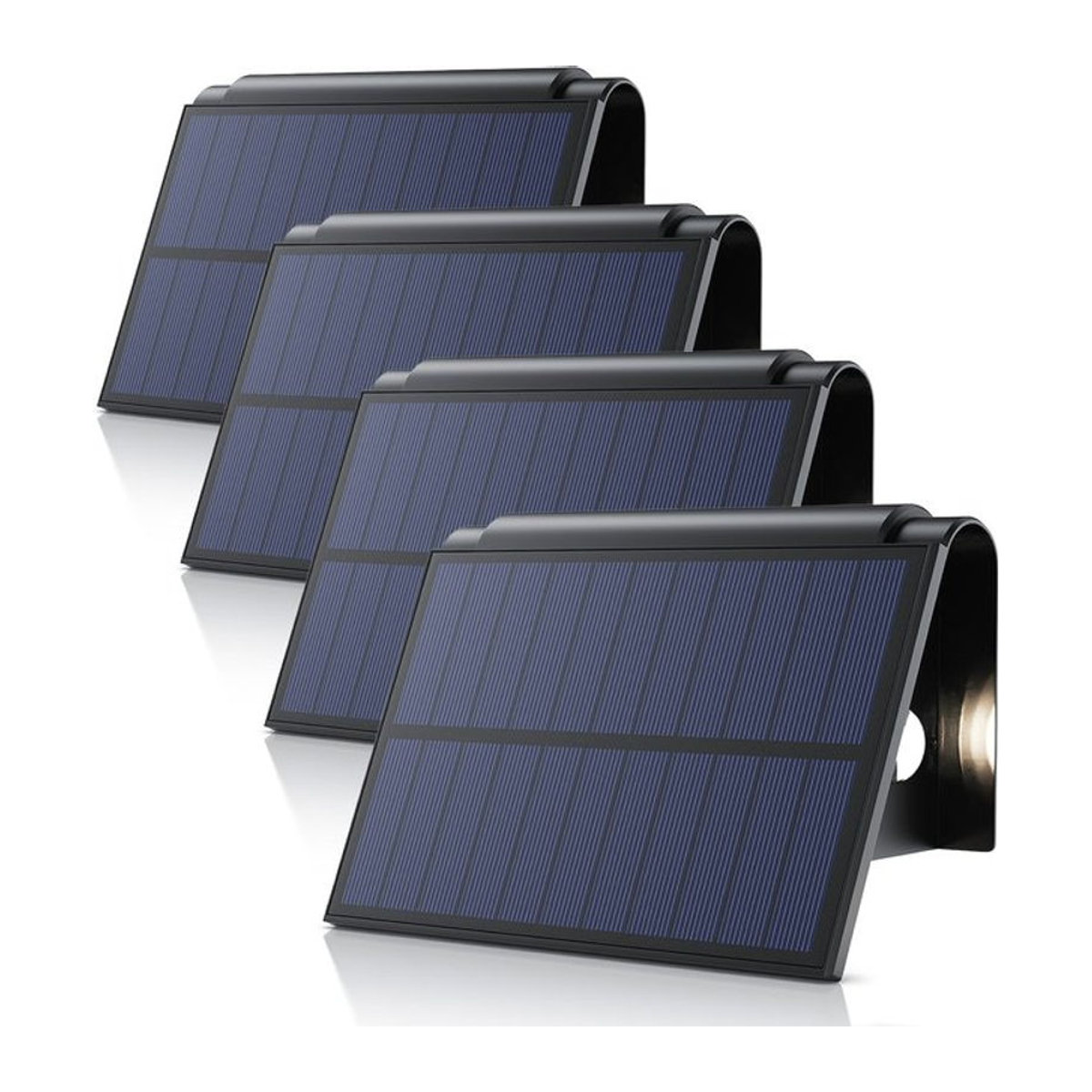 4er Set BEARWARE LED Solarleuchten für außen, moderne Wandleuchten in Schwarz, warmweißes Licht, wetterfest nach IP54 - Bild 1