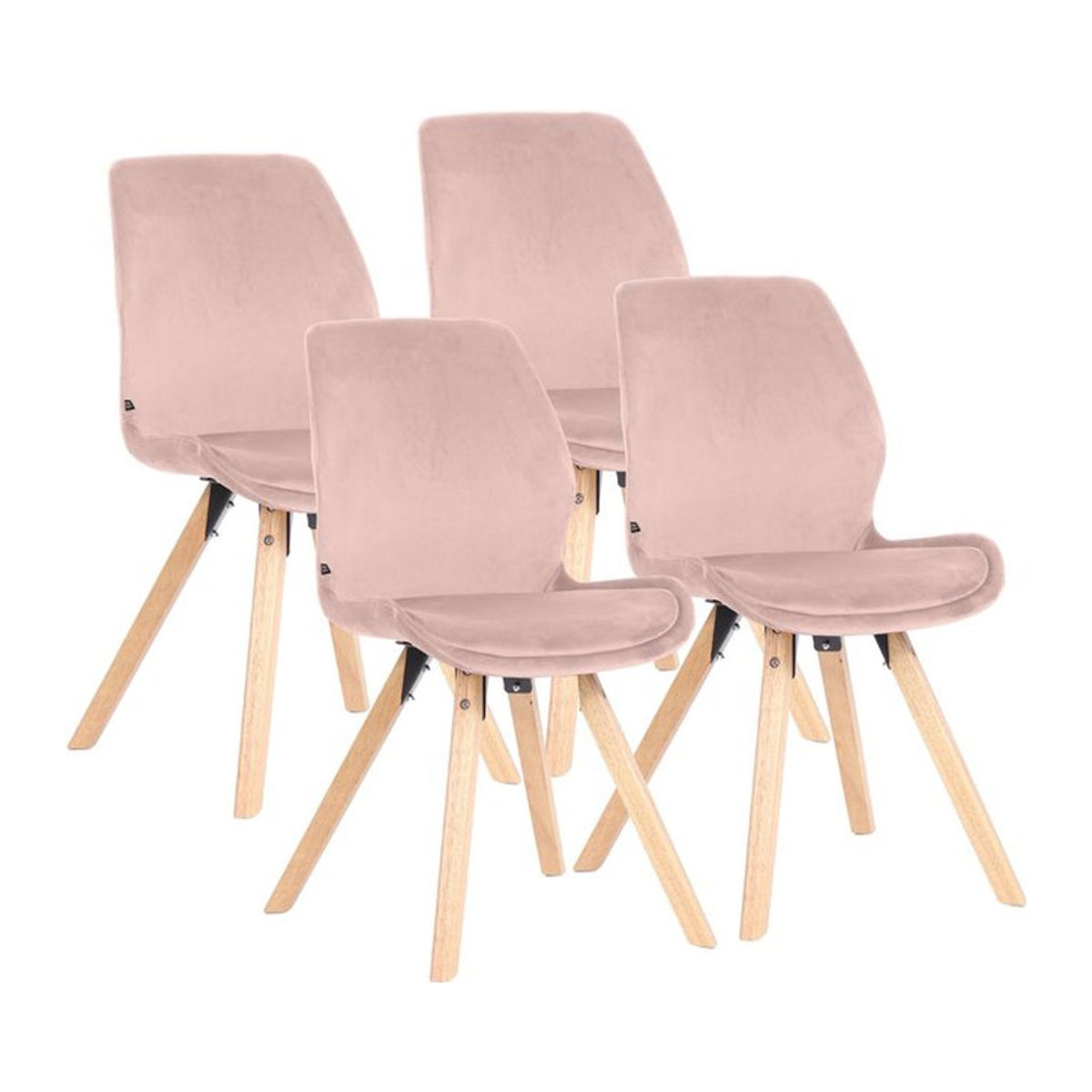 4er Set CLP Esszimmerstühle Luna Polsterstühle in Rosa im skandinavischen Design - Bild 1