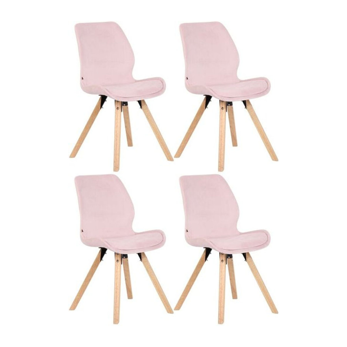 4er Set CLP Esszimmerstühle Luna Polsterstühle in Rosa im skandinavischen Design - Bild 2