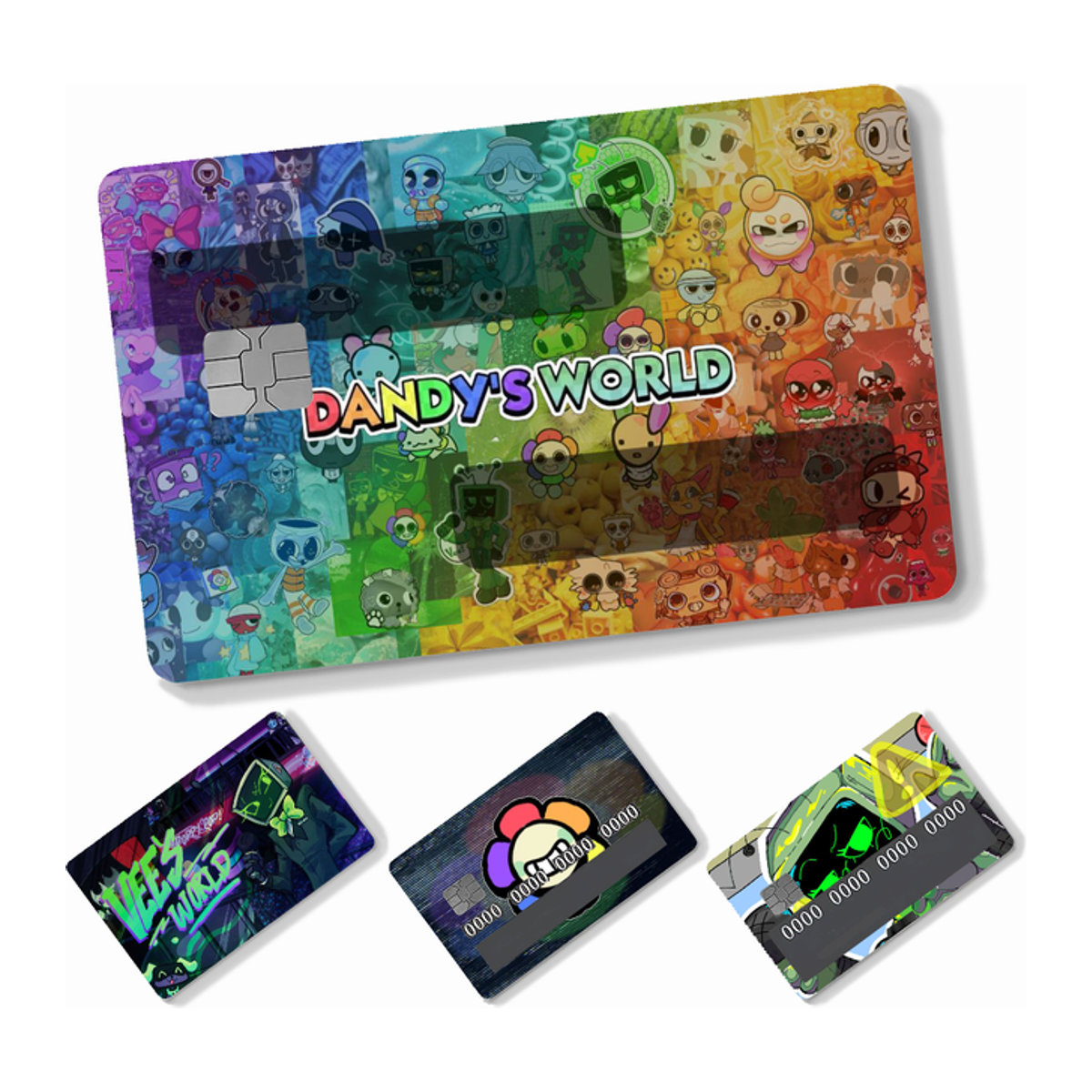 4er-Set D-dandy W-world Karten Aufkleber aus PVC, bunte selbstklebende Schutzfolie für Kreditkarten, abnehmbar - Bild 1