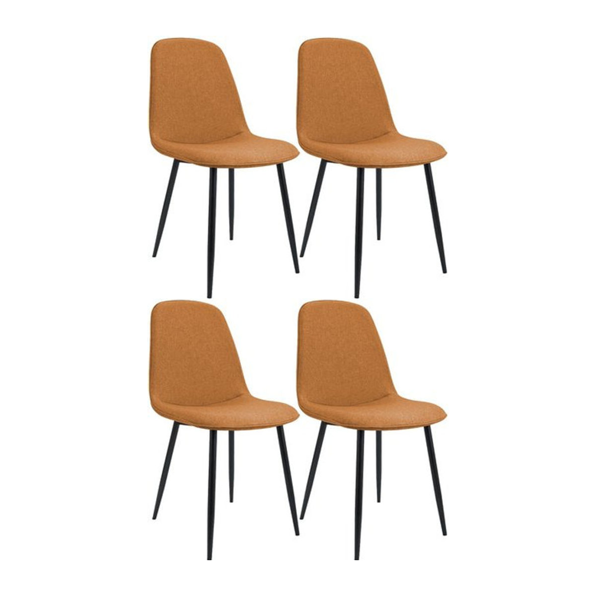 4er Set Esszimmerstühle CLP Maryam gepolstert in Orange für Küche und Wohnzimmer - Bild 1