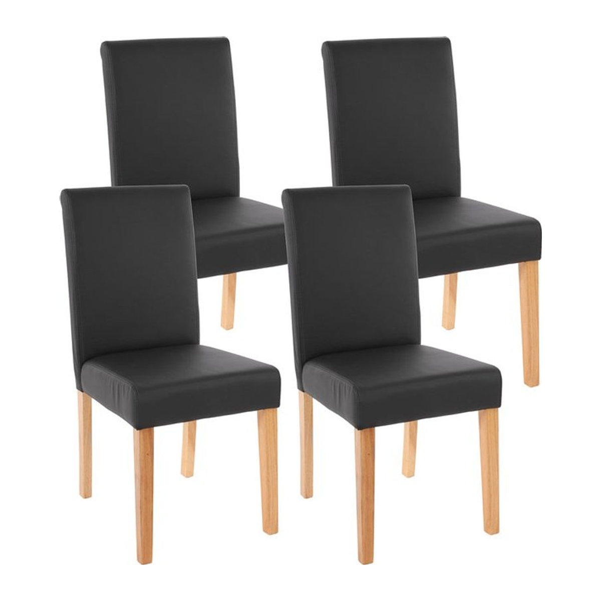 4er-Set Esszimmerstühle Littau von MCW in Schwarz mit skandinavischem Design aus Kunstleder - Bild 1