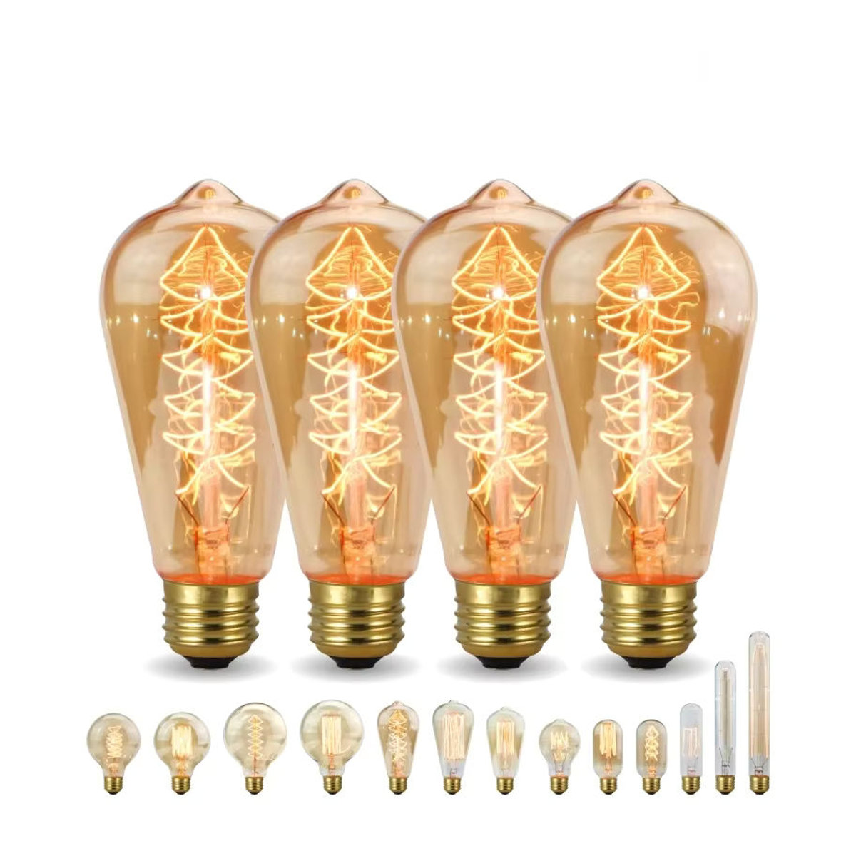 4er Set GOT LIANG Retro LED Edison Glühbirnen E27 Gelb Glas Filament Vintage Ampullen 40 W - Bild 3
