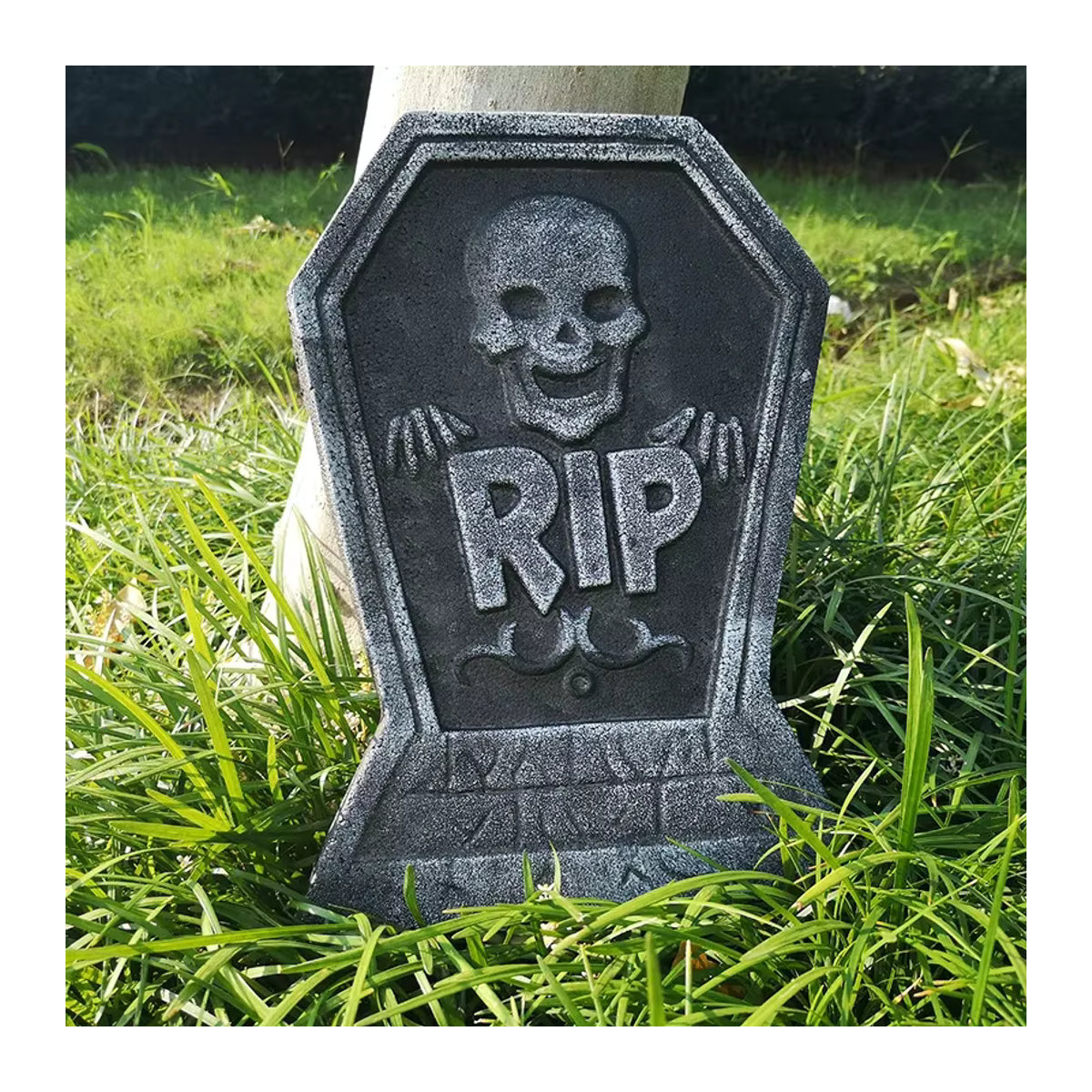 4er-Set Halloween Grabsteine aus Schaumstoff und Kunststoff in Grau für die Outdoor- und Heimdekoration - Bild 2