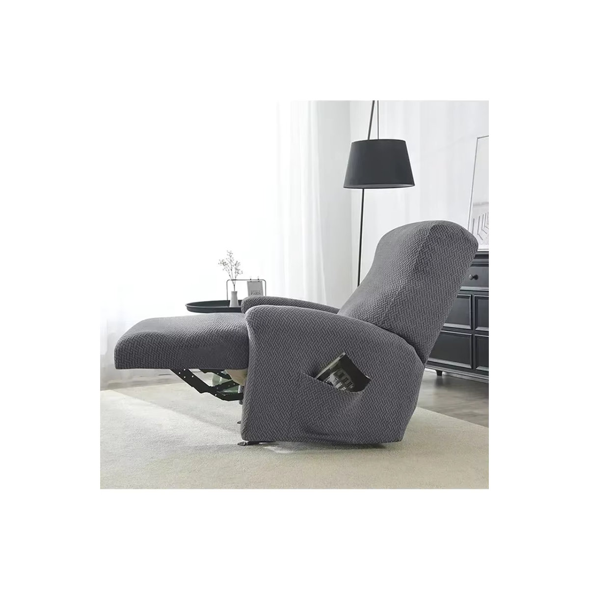 4er-Set Jacquard Liegeabdeckung aus elastischem Stretch-Spandex als rutschfeste Schonbezüge für Sofa und Sessel - Bild 6