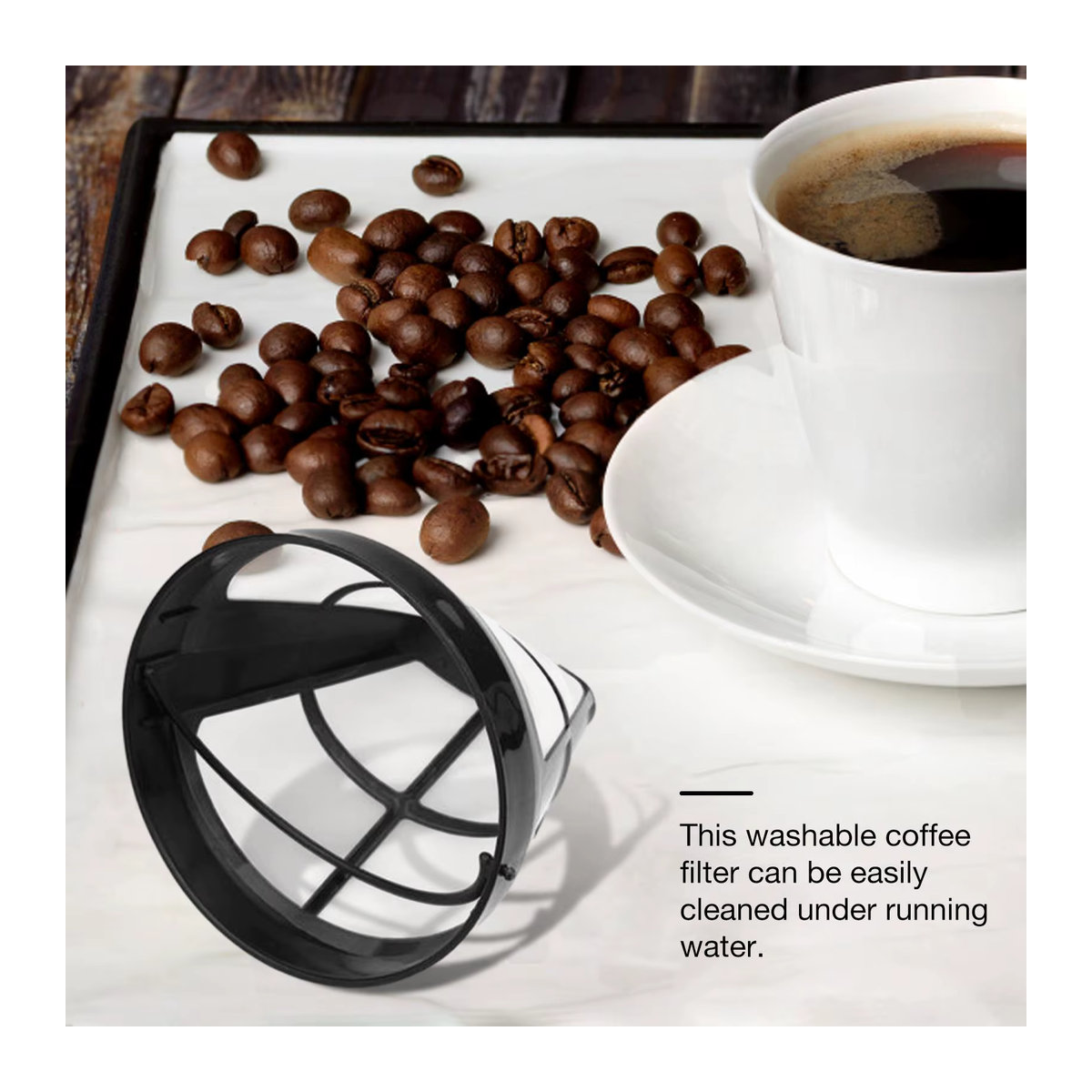 4er-Set Kaffeefilterkorb und Kaffeesieb für Ninja Coffee Bar Kaffeemaschinen, Schwarz/Weiß, Mesh-Design - Bild 2