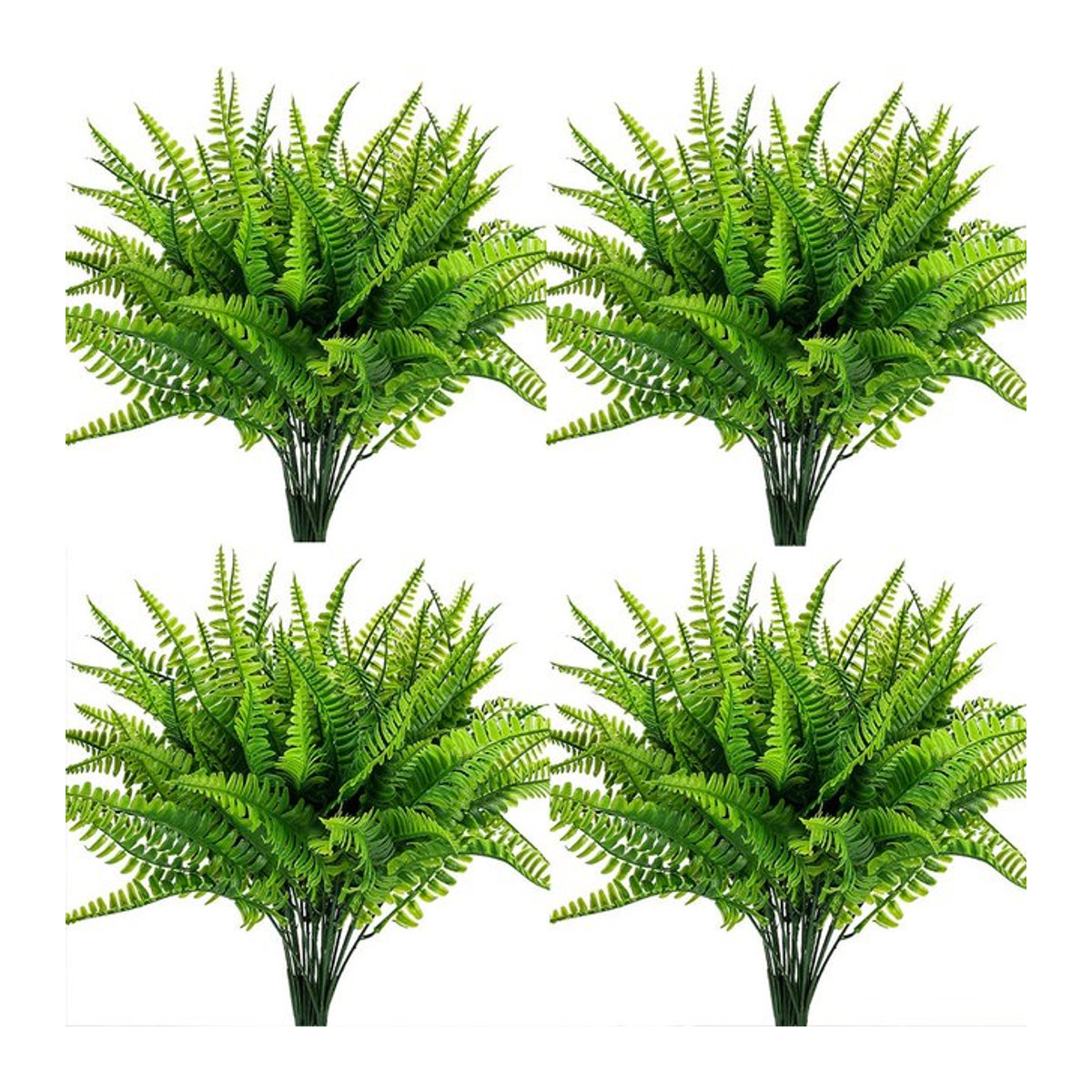 4er Set künstliche Boston-Farne in Grün, UV-beständige Kunstpflanzen als Sträucher für Garten und Outdoor - Bild 1