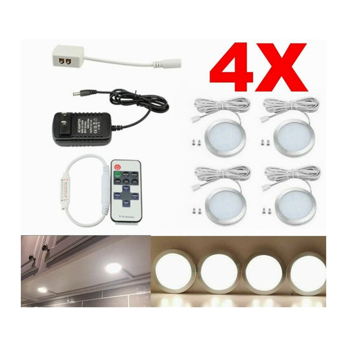 4er-Set LED Innenbeleuchtung für Camper und Caravan in Weiß mit Aluminiumgehäuse und 220V Anschluss - Bild 1