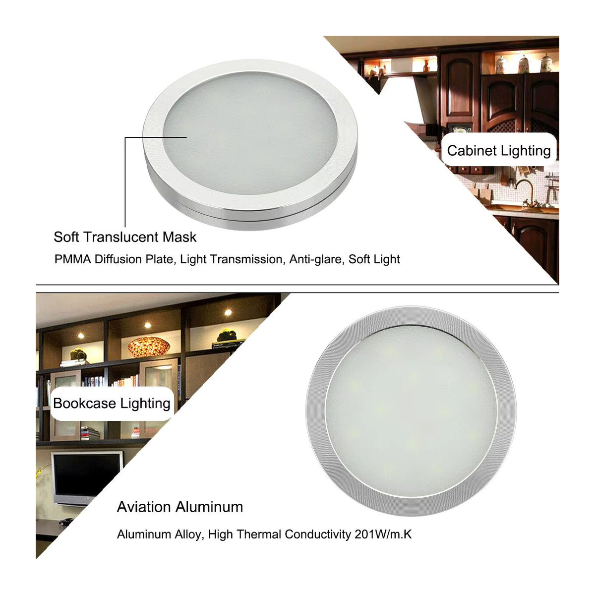 4er-Set LED Innenbeleuchtung für Camper und Caravan in Weiß mit Aluminiumgehäuse und 220V Anschluss - Bild 4