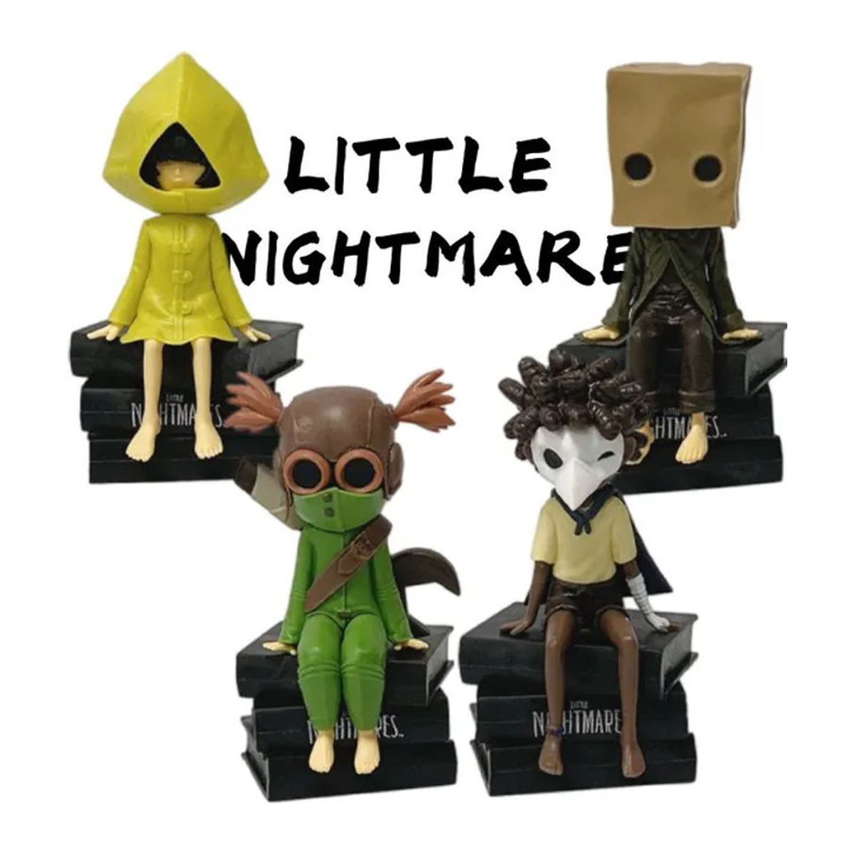 4er-Set Little Nightmares Anime-Figuren von Bandai, PVC Actionfiguren der Charaktere Six und Mono, mehrfarbiges Cartoon-Spielzeug zur Dekoration - Bild 1