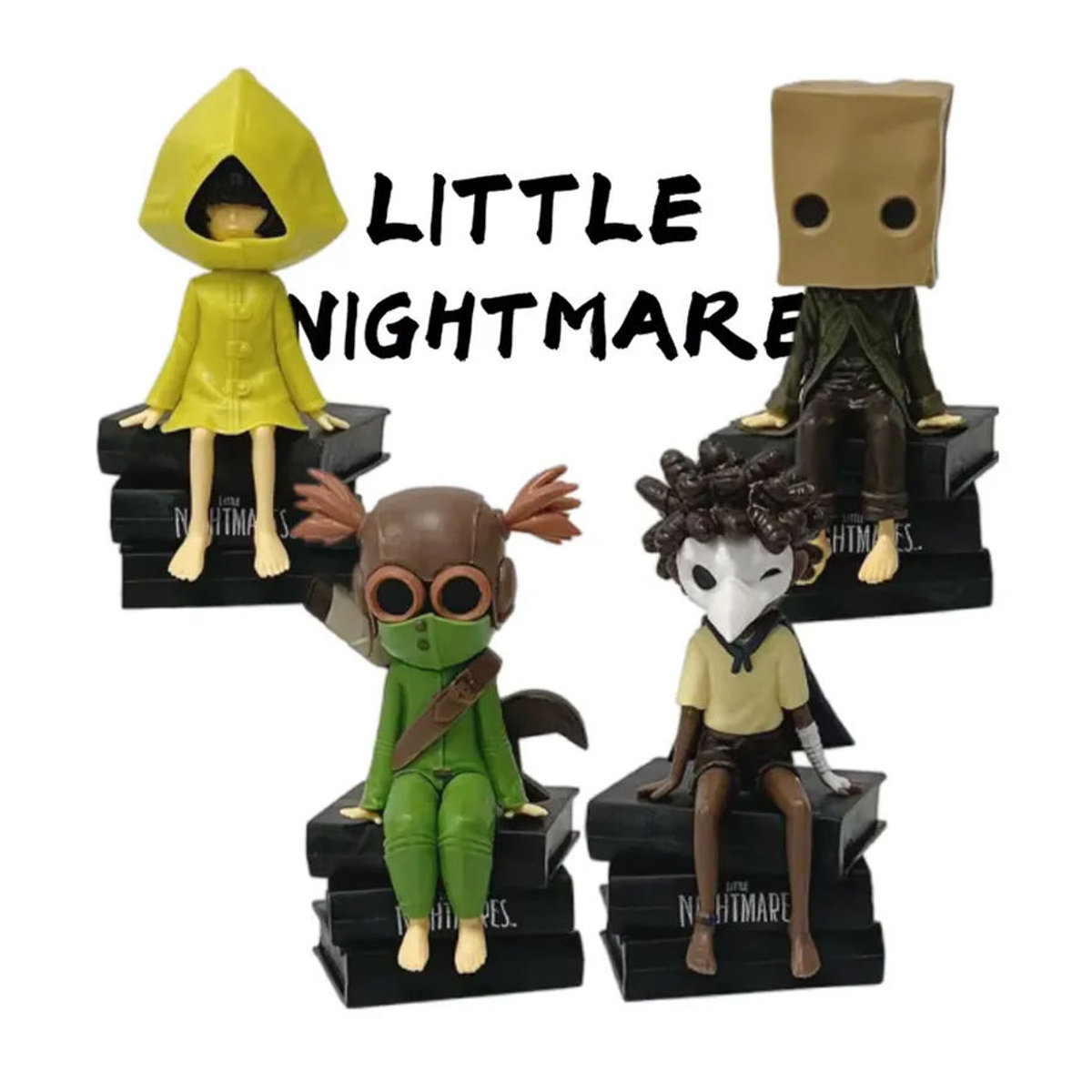 4er-Set Little Nightmares Anime-Figuren von Bandai, PVC Actionfiguren der Charaktere Six und Mono, mehrfarbiges Cartoon-Spielzeug zur Dekoration - Bild 5