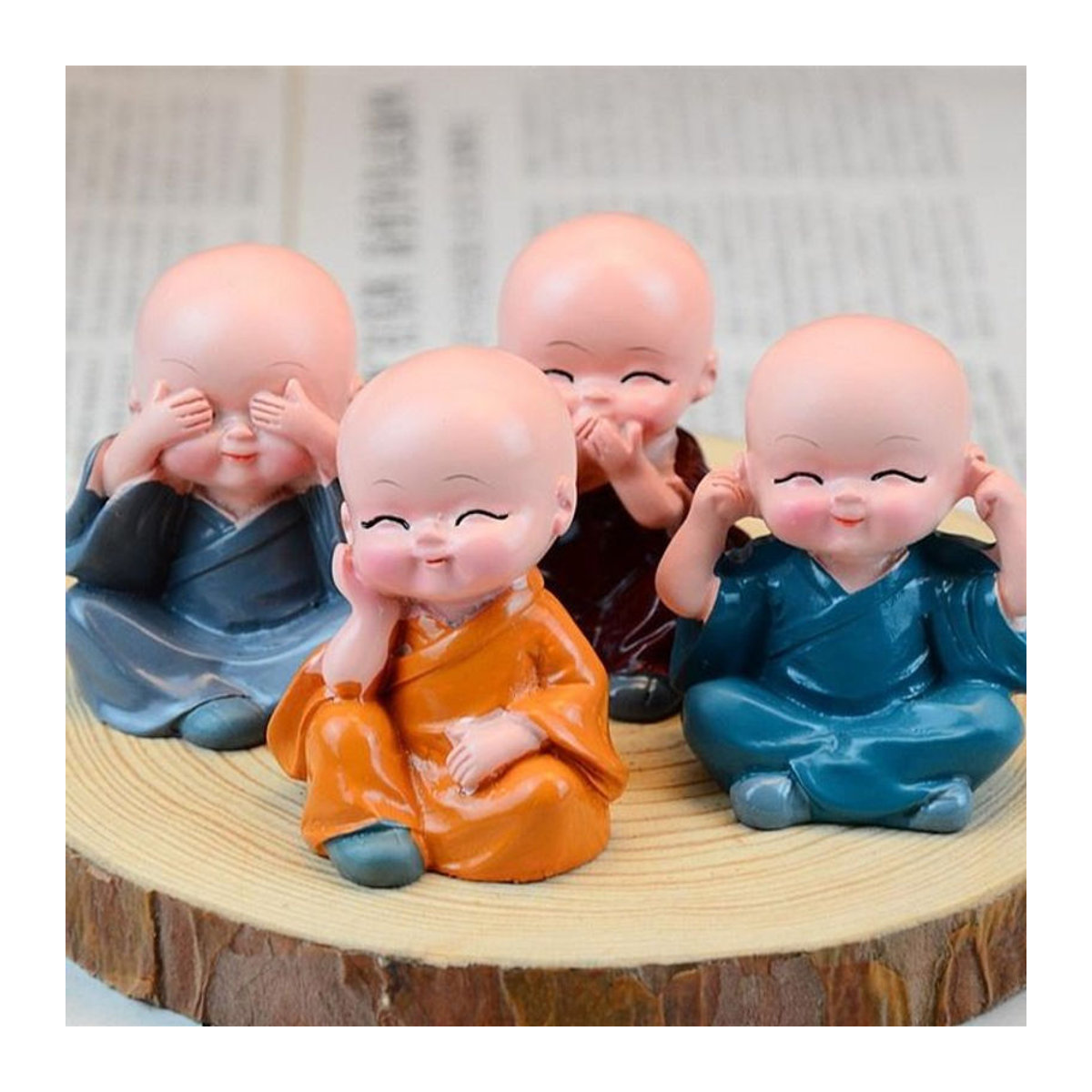 4er-Set Maitreya Buddha Figuren aus Kunstharz in Blau und Mehrfarbig von Your Warm Home als orientalische Dekoration - Bild 1