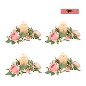 4er Set MEIHON Mini Girlanden aus künstlichen rosa Pfingstrosen zur floralen Dekoration für Hochzeit und Valentinstag