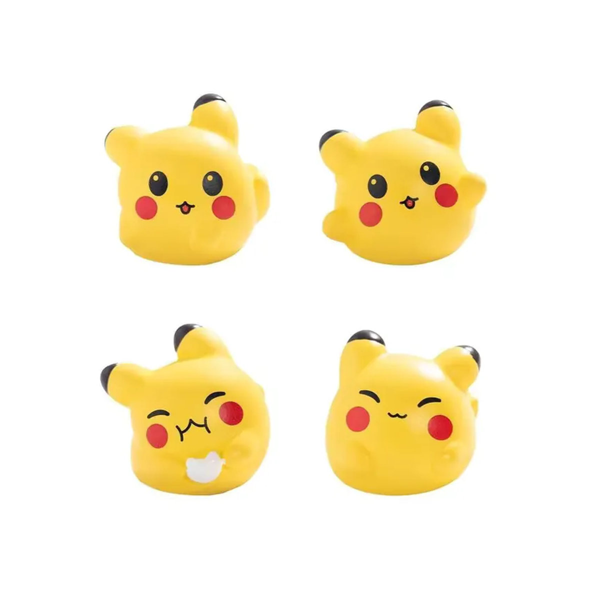 4er Set Pikachu Anime Figuren von TAKARA TOMY in Gelb als niedliche Dekoration und Mini-Ornament aus Kunststoff - Bild 3