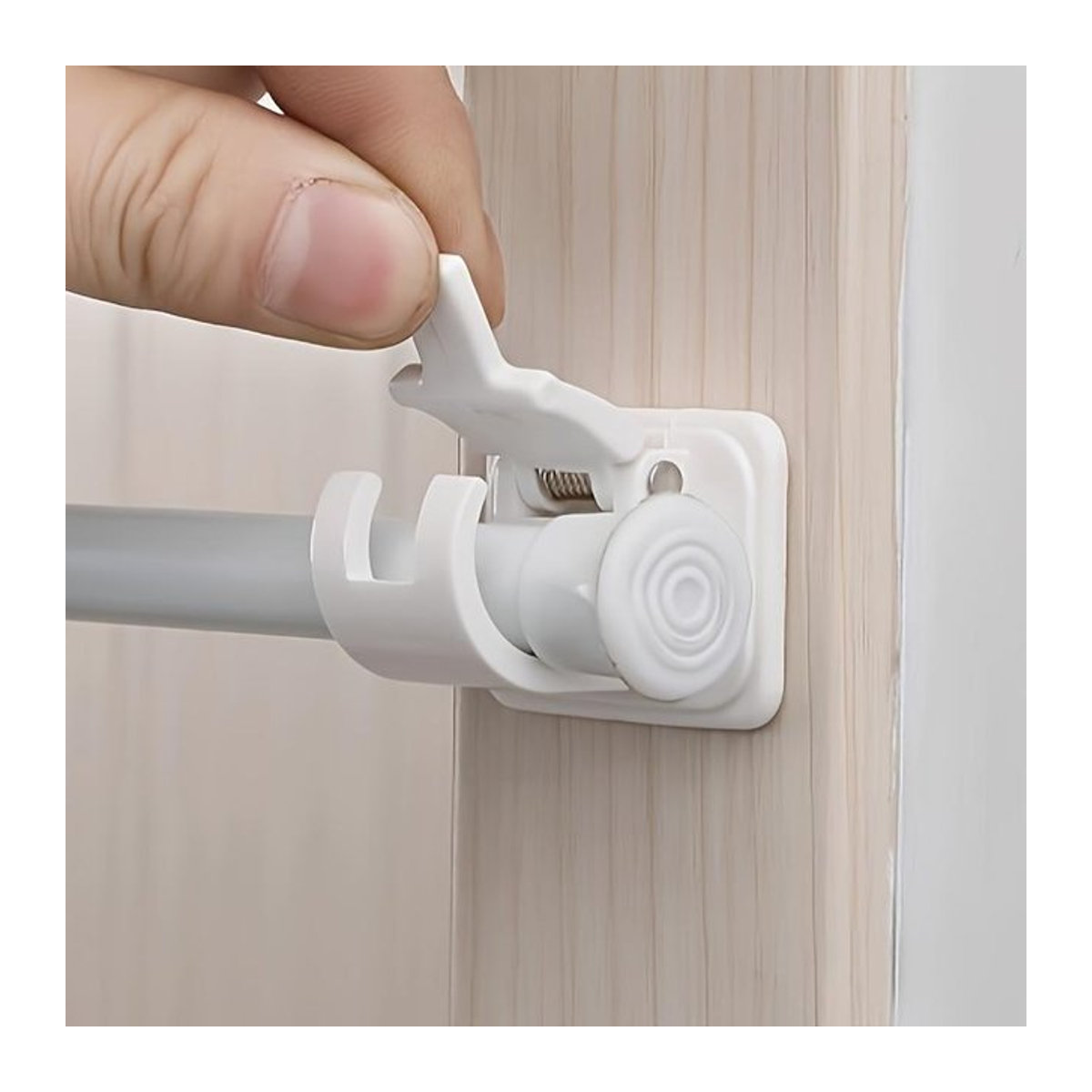 4er-Set selbstklebende Gardinenstangenhalter von YC Direct, verstellbare Wandhaken in Weiß - Bild 1