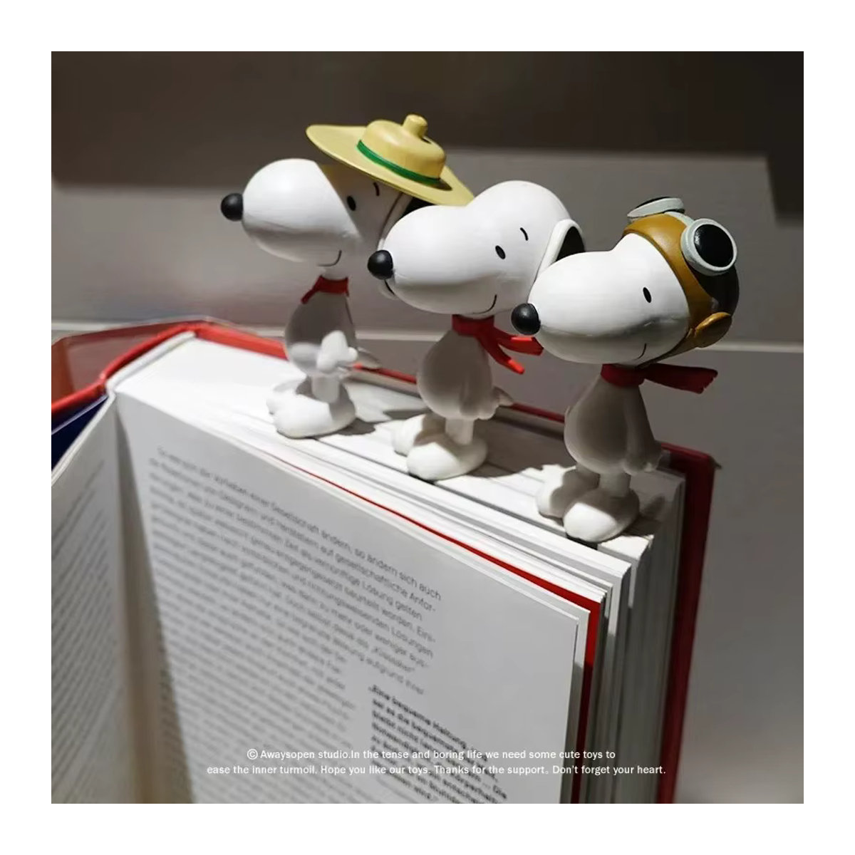 4er Set Snoopy Mini Figuren aus Kunststoff in Weiß als Sammelmodell und Dekoration - Bild 5