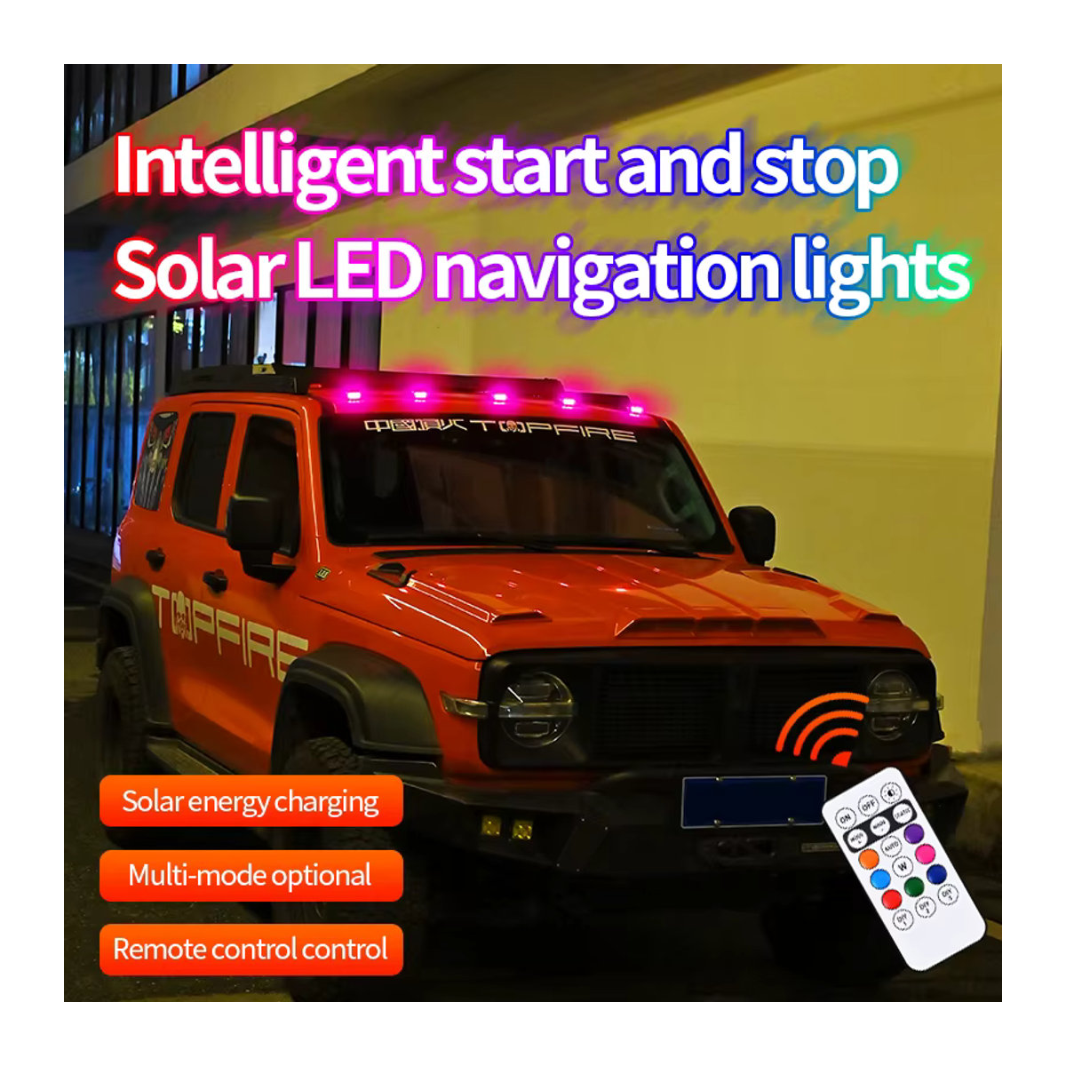 4er Set Solarbetriebene Kabellose LKW Kabinenleuchten mit Automatik-Sensor von MODERN CAR zur Montage ohne Bohren - Bild 5