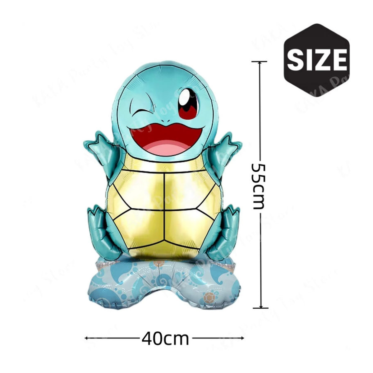 4er Set TAKARA TOMY Pokemon Folienballons mit Pikachu, Schiggy und Bisasam als stehende Cartoon Figuren für Kindergeburtstage, mehrfarbig - Bild 2