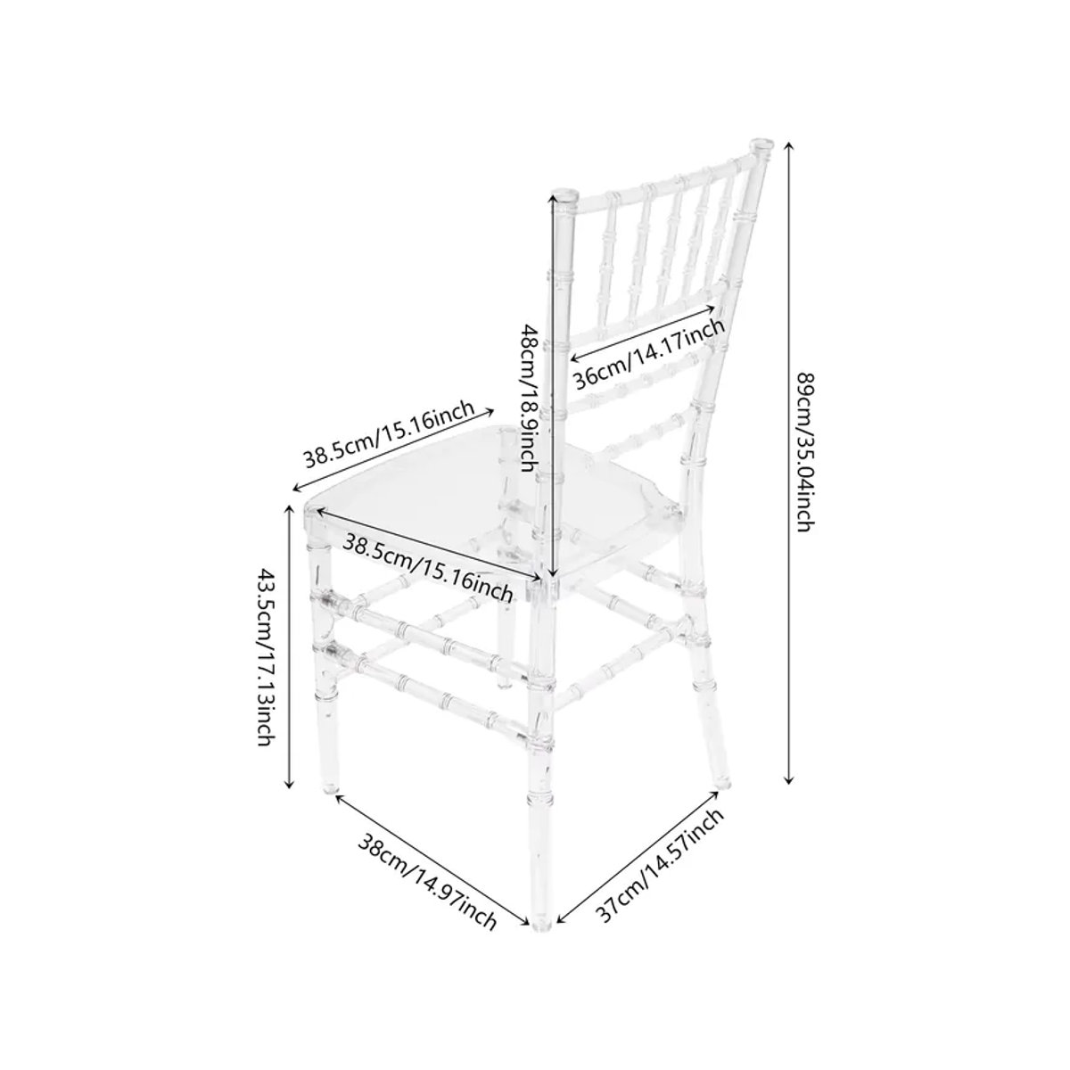 4er-Set transparente Stapelstühle aus Polycarbonat für Esszimmer und Events, modern und belastbar bis 200 kg - Bild 4