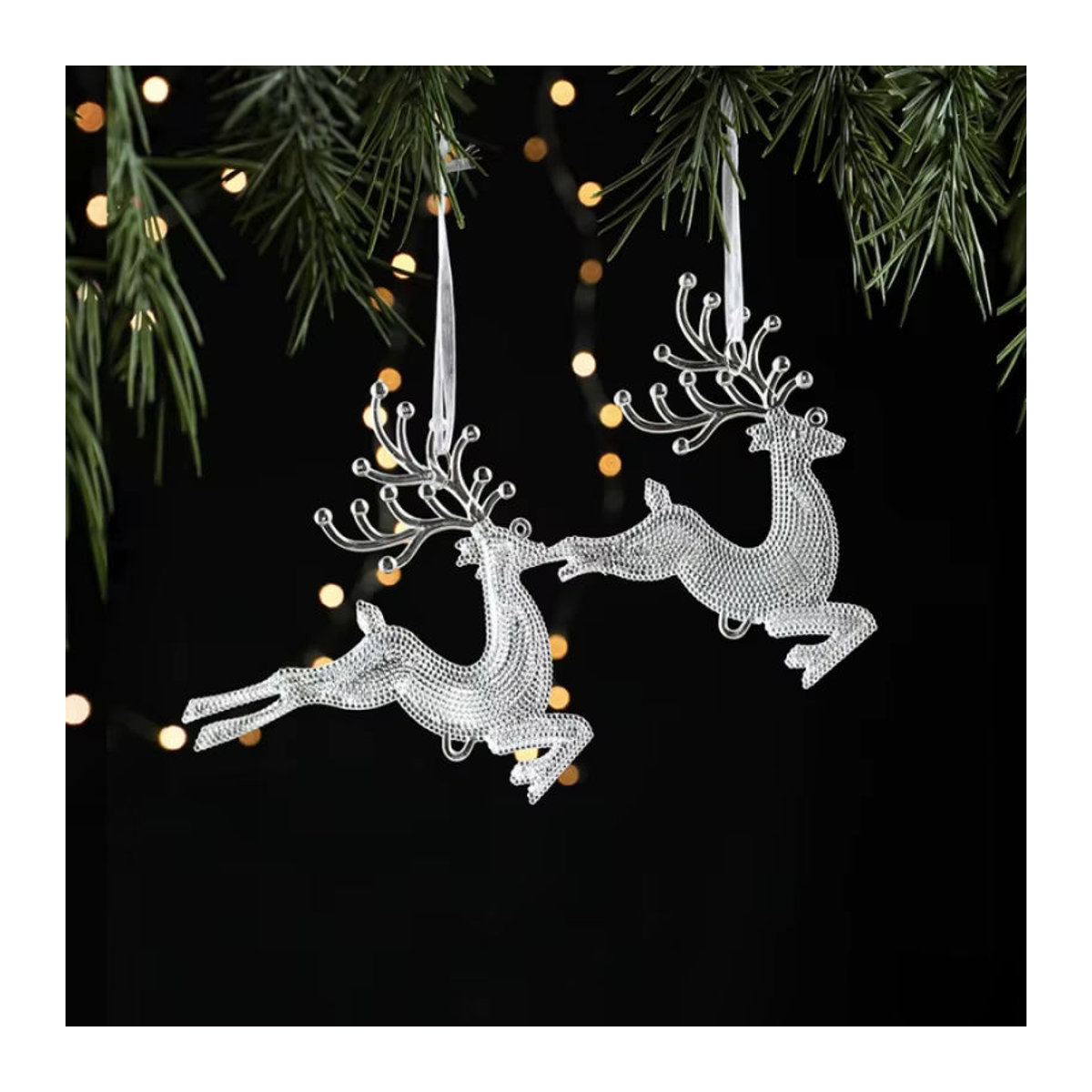 4er-Set Weihnachtsbaum-Rentier-Hängeornamente aus transparentem Kunststoff für deine Weihnachtsdekoration - Bild 4