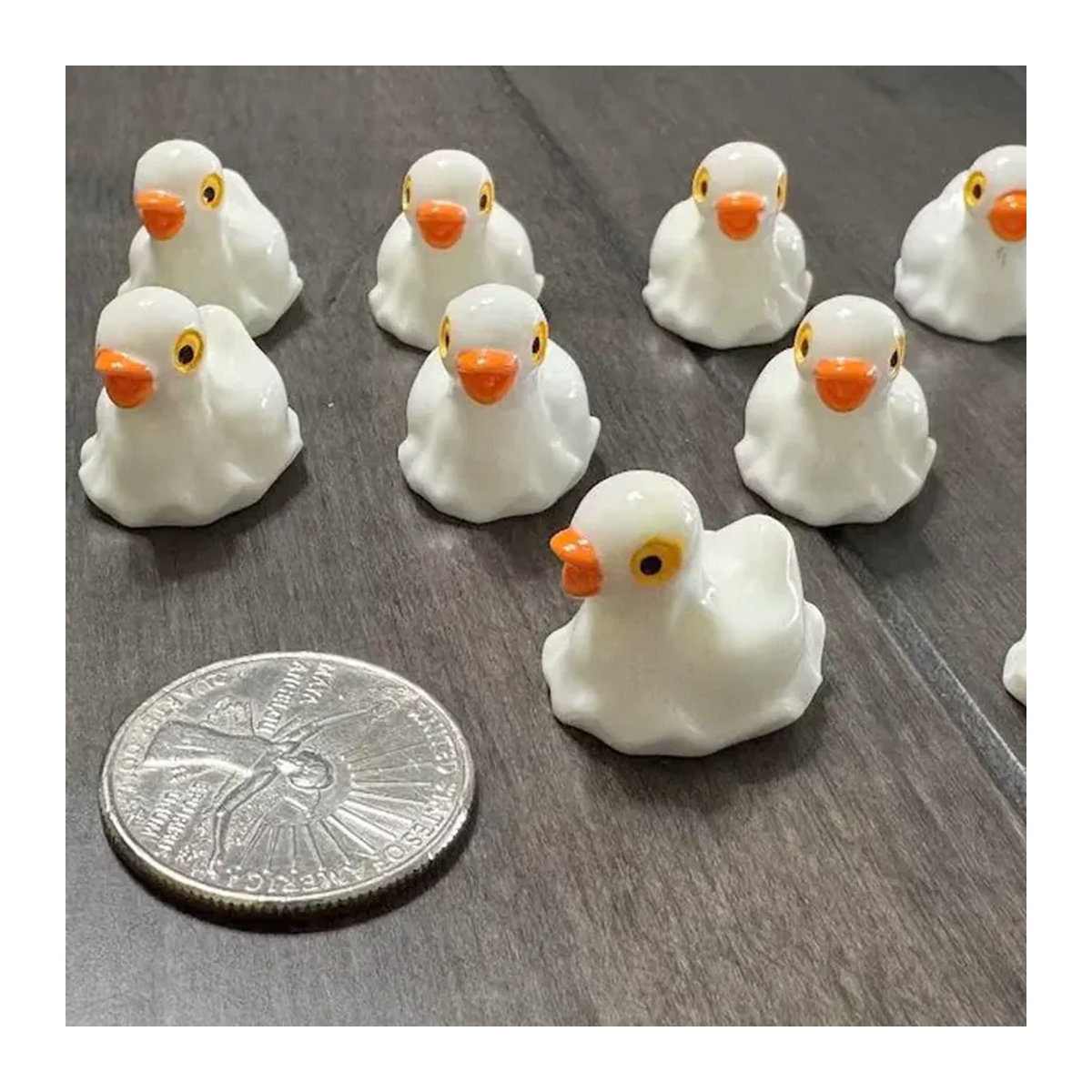 5 oder 10 Stück Geister-Enten aus Kunstharz in Weiß als Miniatur-Halloween-Ornament für DIY-Feenhandwerk und Mikrolandschaften - Bild 2