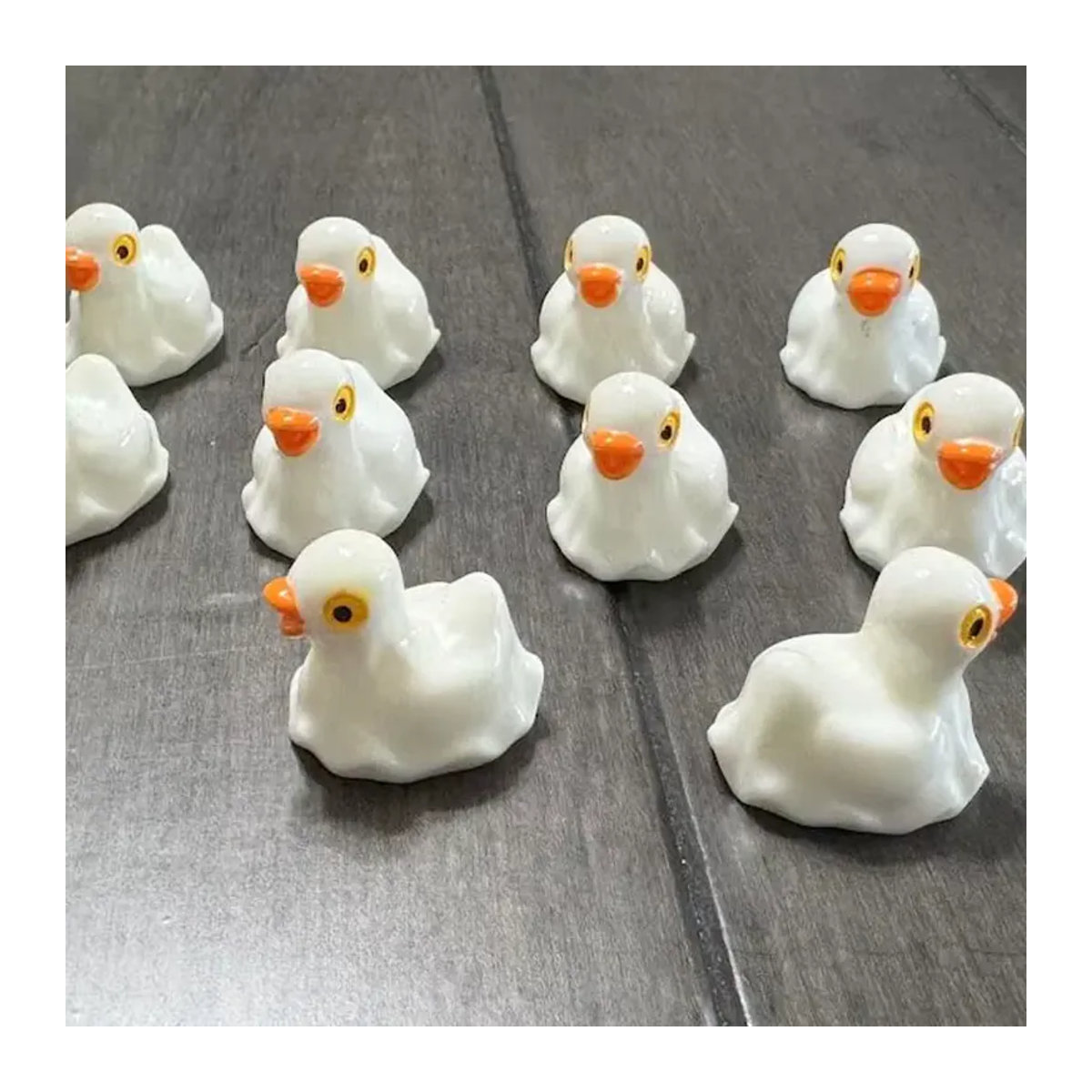 5 oder 10 Stück Geister-Enten aus Kunstharz in Weiß als Miniatur-Halloween-Ornament für DIY-Feenhandwerk und Mikrolandschaften - Bild 3