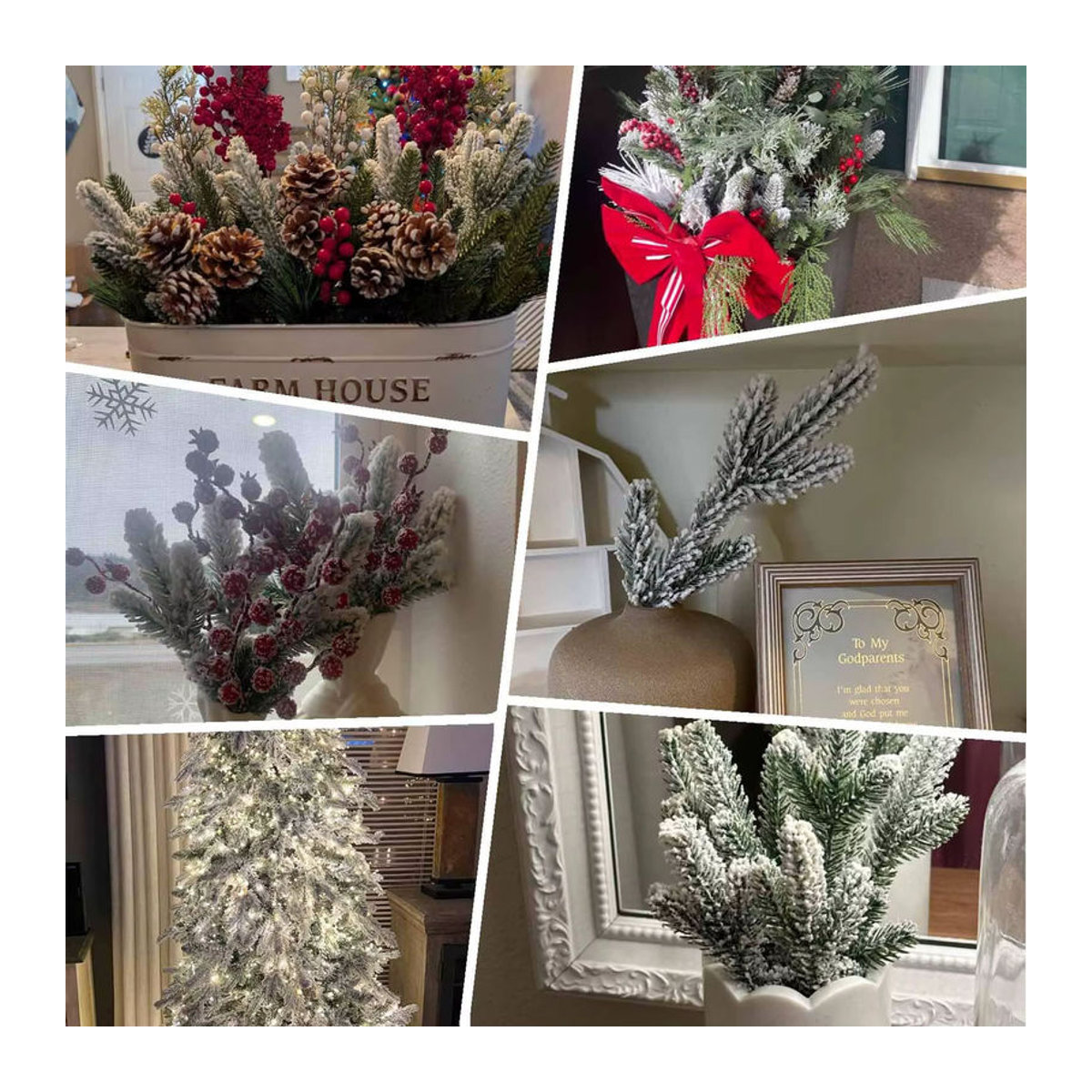 5 oder 10 Stück Künstliche Kiefernnadeln von smr in Grün oder Weiß für Weihnachtsdekoration, Hochzeitsgestecke und DIY-Kränze - Bild 2