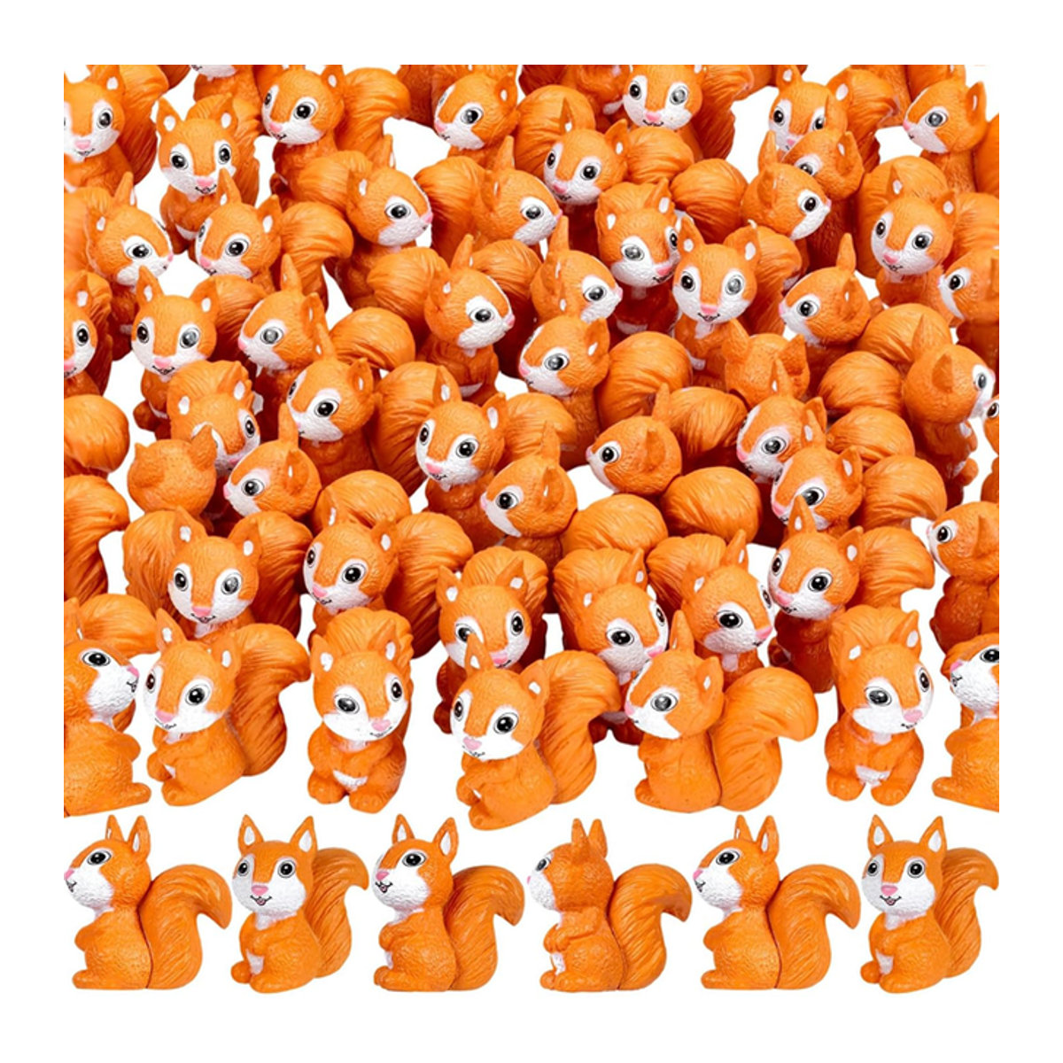 5 oder 10 Stück Mini-Eichhörnchen-Miniaturen aus Kunstharz in Orange für DIY-Bastelprojekte und Mikrolandschaften - Bild 1