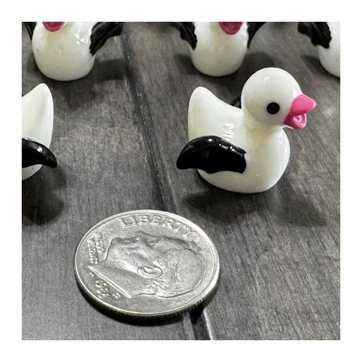 5 oder 10 Stück Mini-Halloween-Enten aus Kunstharz in Weiß als Dekorationszubehör für Topfpflanzen und DIY-Handwerk - Bild 2