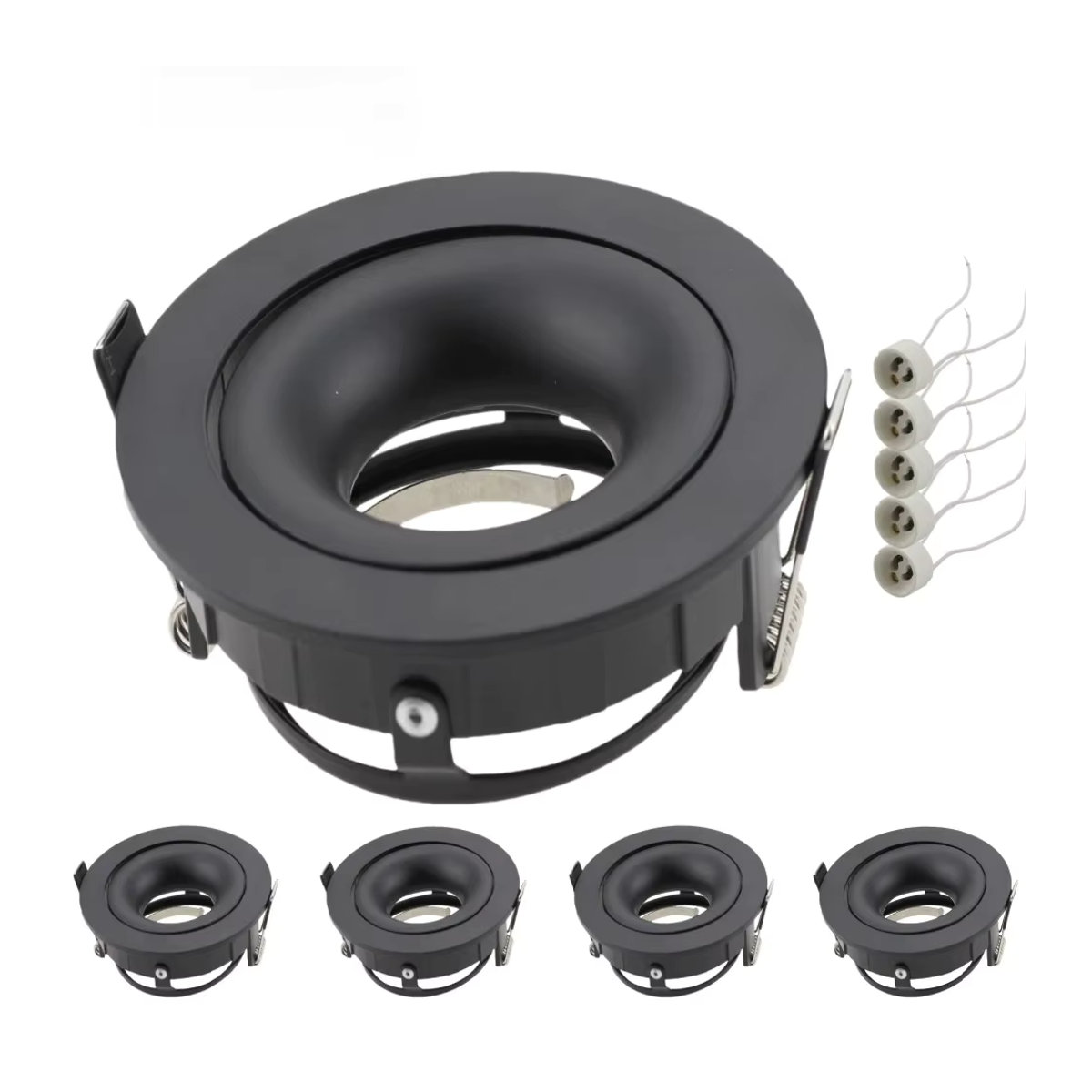 5 Stück JOYINLED Einbaustrahler Set mit GU10-Sockel, runde LED-Downlights in Schwarz mit verstellbarem Winkel für Küche, Wohnzimmer und Schlafzimmer - Bild 4