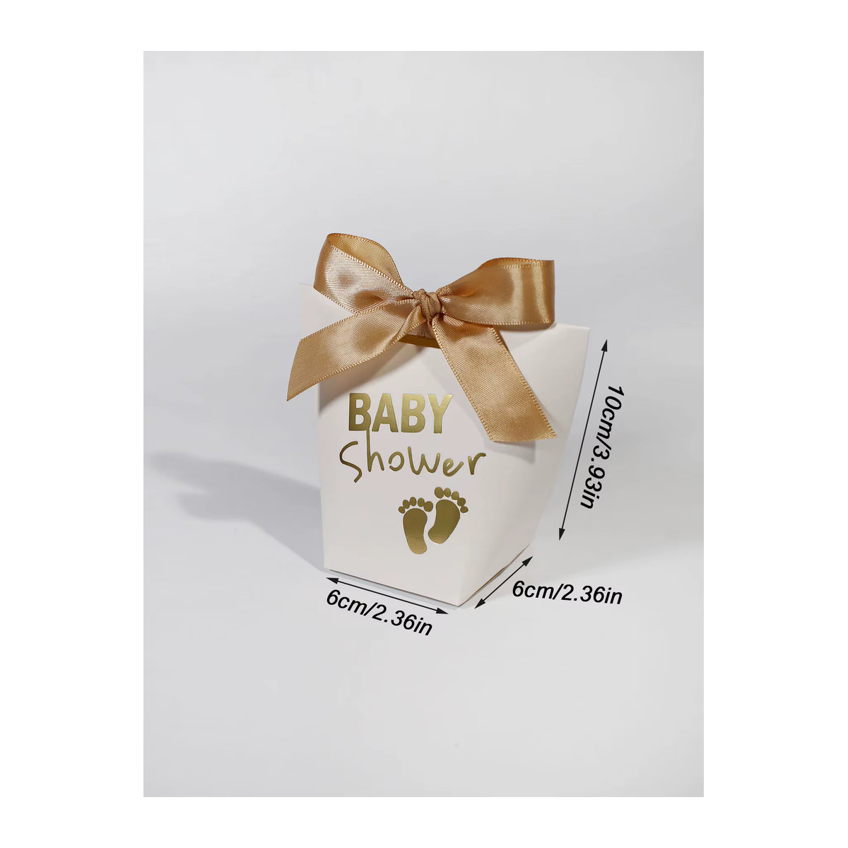 5 Stück RMTPT Geschenkboxen mit Babyparty-Motiv und Fußabdruck aus Papier, mehrfarbig - Bild 5