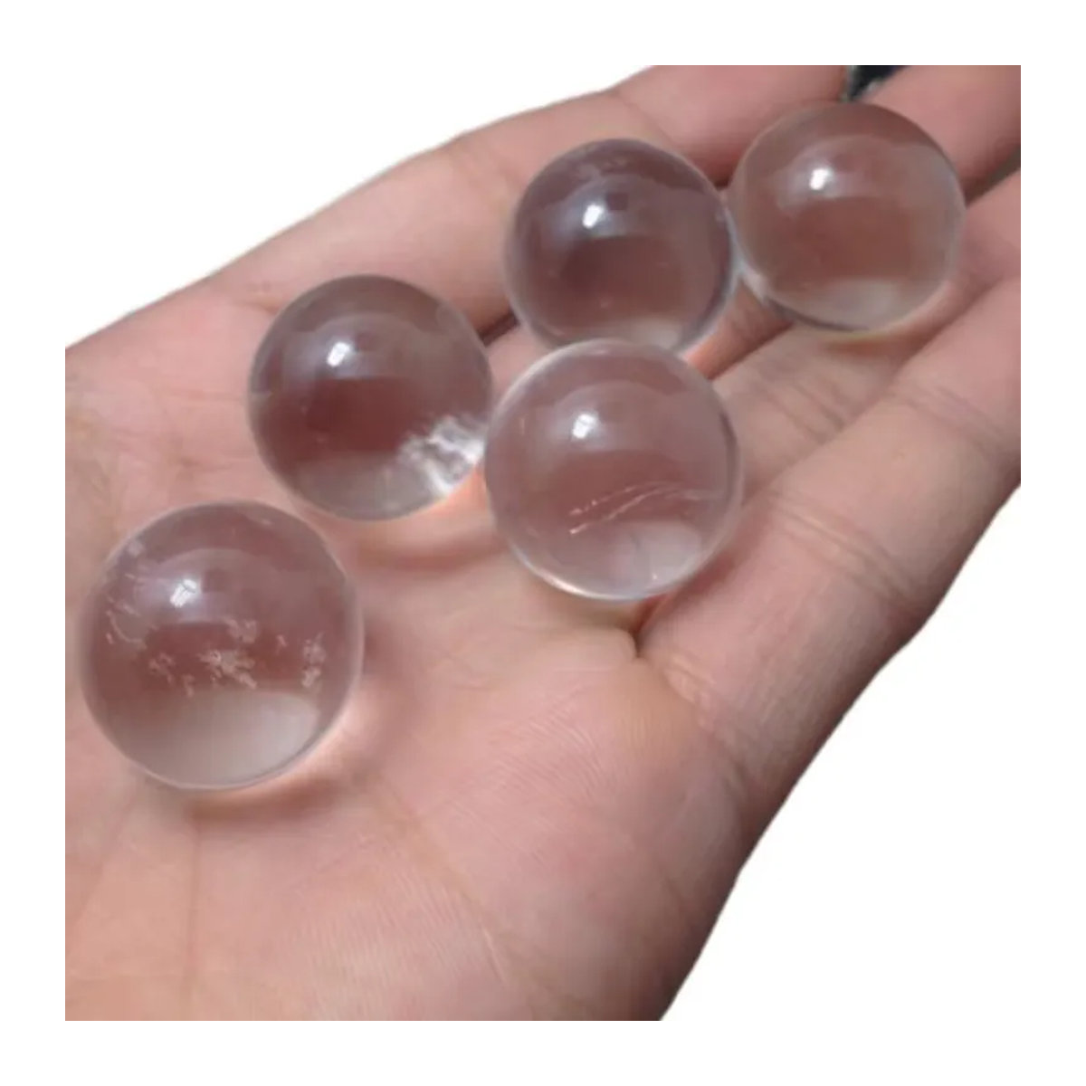 5 Stück transparente Quarzkugeln von sisterstone als polierte Kristallkugeln zur Dekoration und für Reiki - Bild 2