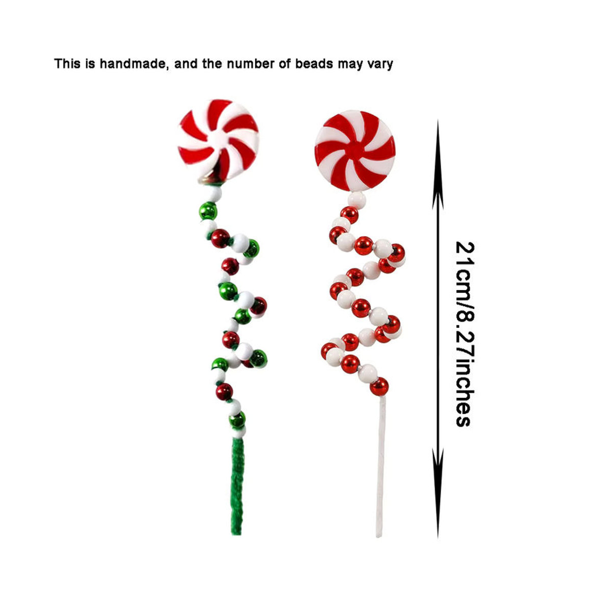 5 Stück Weihnachtsbaum-Spirale aus Kunststoff in Rot und Weiß zur DIY-Dekoration - Bild 2