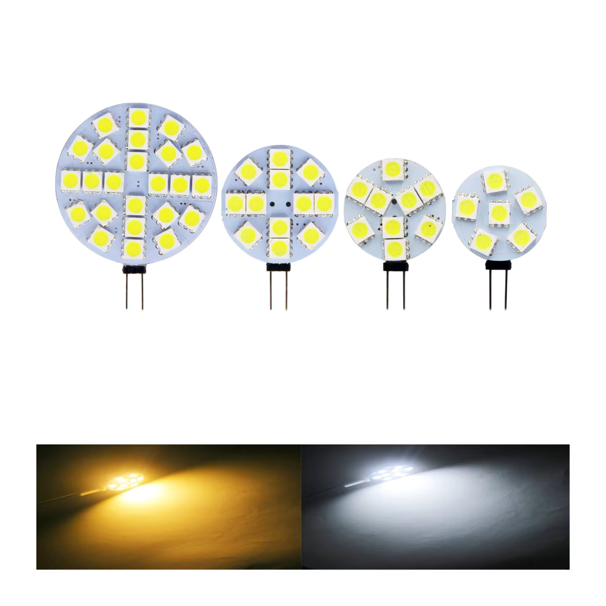 5 Stück YORYZENG Mini G4 LED Lampen DC 12V 5050 SMD warmweiß Bi-Pin Halogen Ersatzlampen - Bild 1
