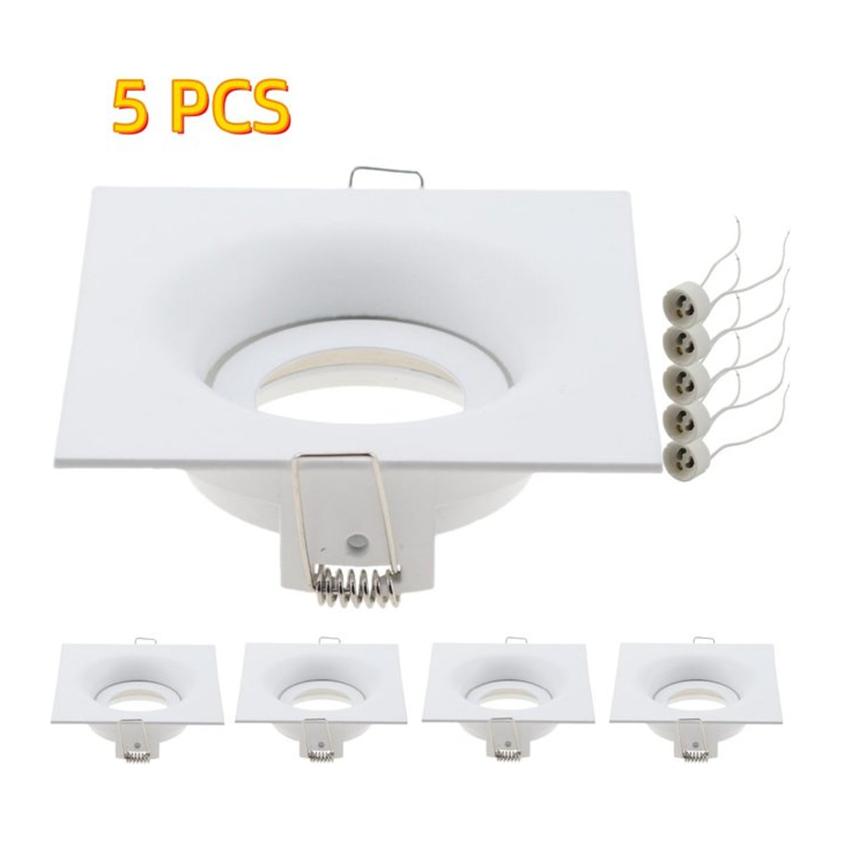 5-teiliges JOYINLED LED-Downlight Set in Weiß, minimalistische Deckeneinbaustrahler mit GU10-Halterung - Bild 1