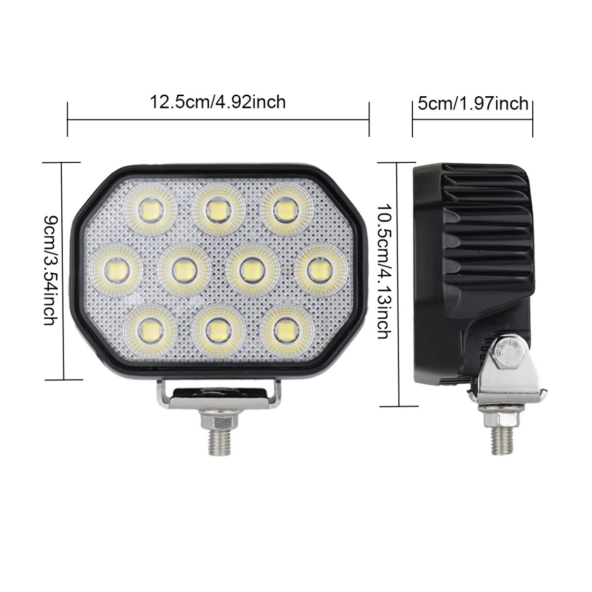 5-Zoll LED Arbeitsscheinwerfer 50W Flutlicht für Offroad, LKW, Traktor und Bagger - Bild 3