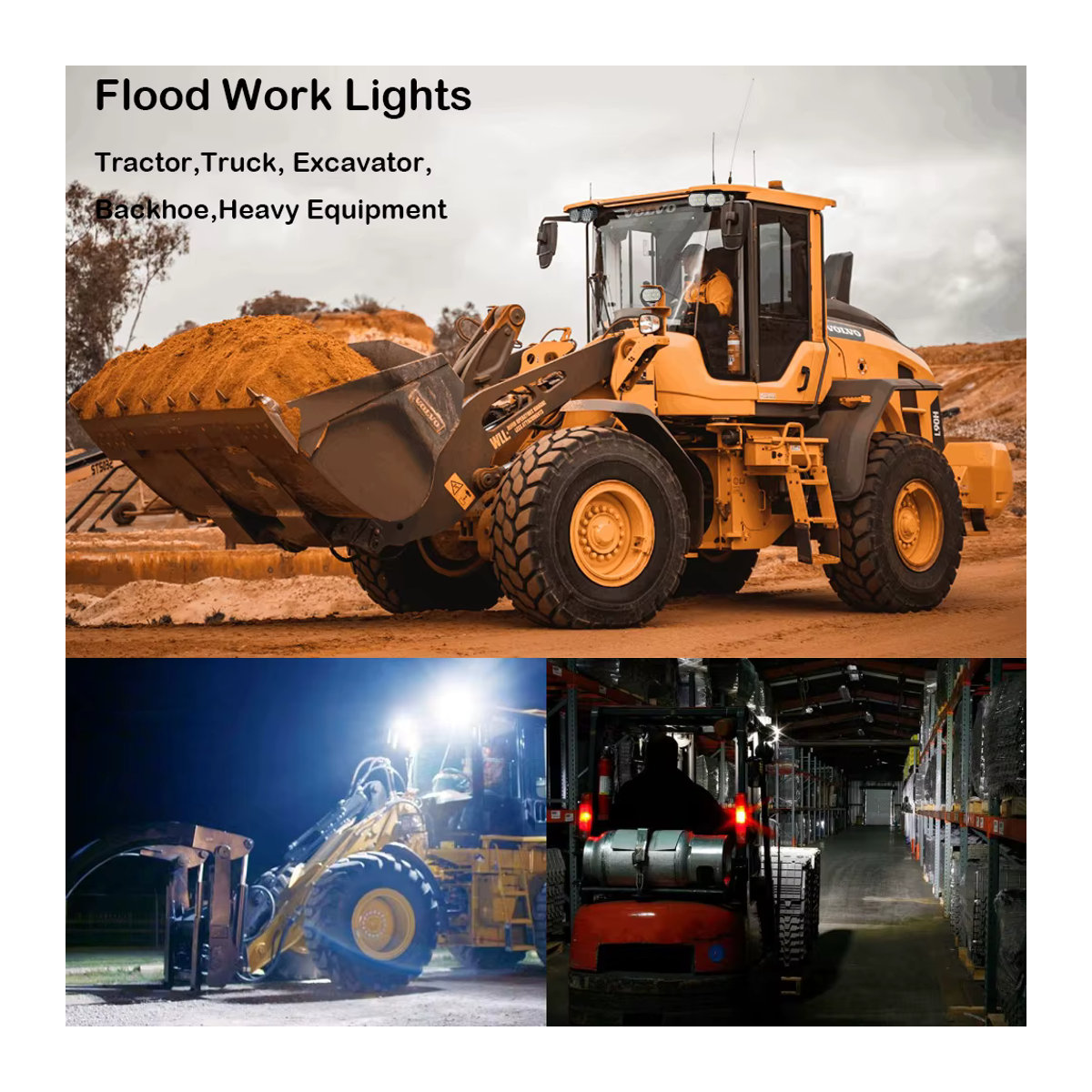 5-Zoll LED Arbeitsscheinwerfer 50W Flutlicht für Offroad, LKW, Traktor und Bagger - Bild 5