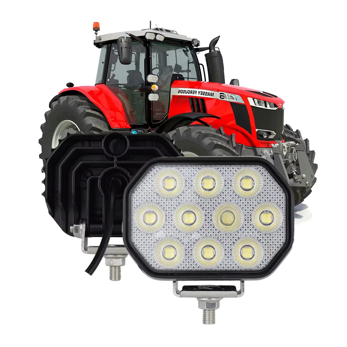 5-Zoll LED Arbeitsscheinwerfer 50W Flutlicht für Offroad, LKW, Traktor und Bagger - Bild 7